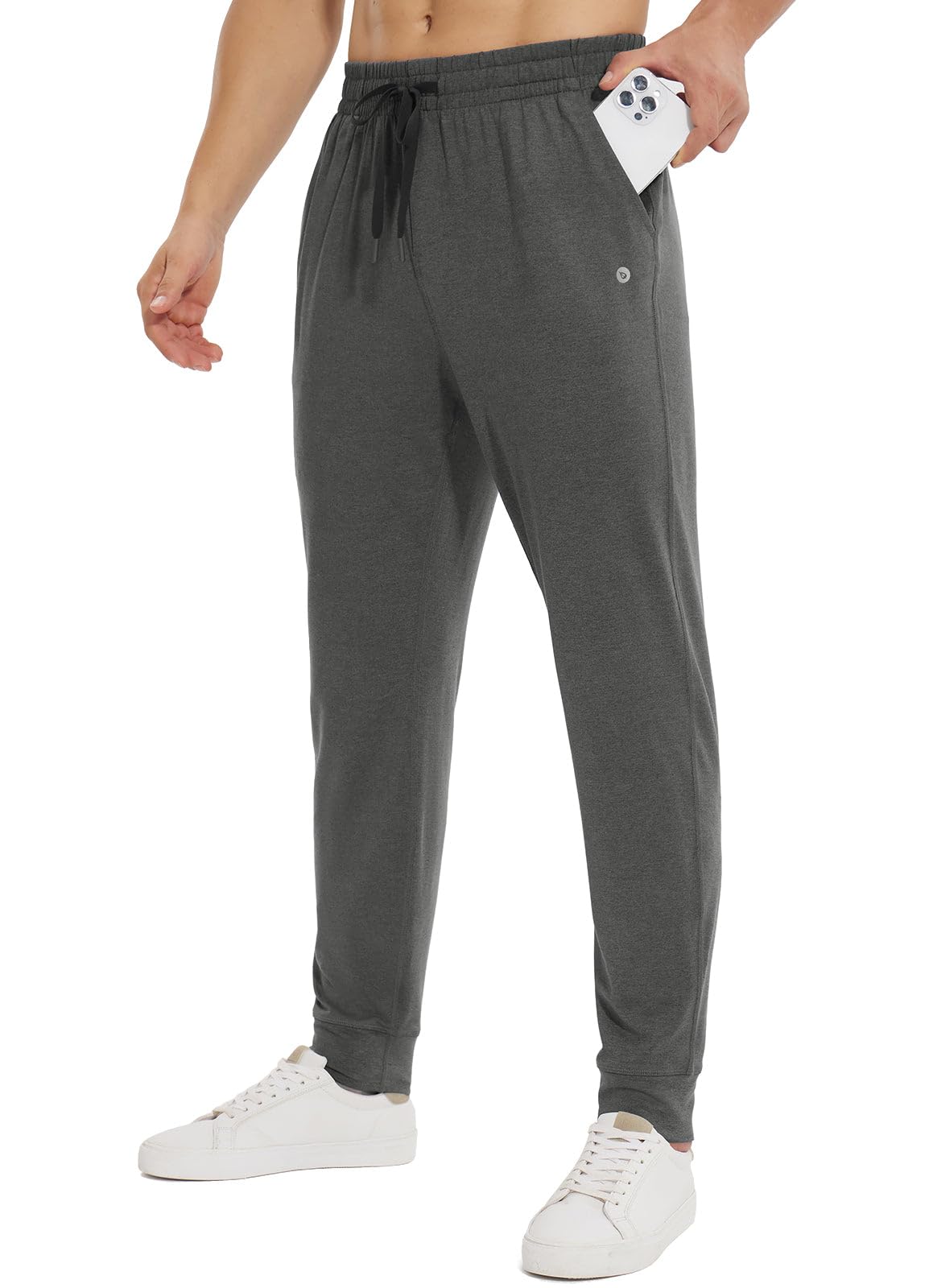 Baleaf Men's Sweatpants with Zipper Pockets - Ultra Soft Tapered Joggers for Running, Workout & Gym - Comfortable Athletic Pants for Casual Wear & Lounge