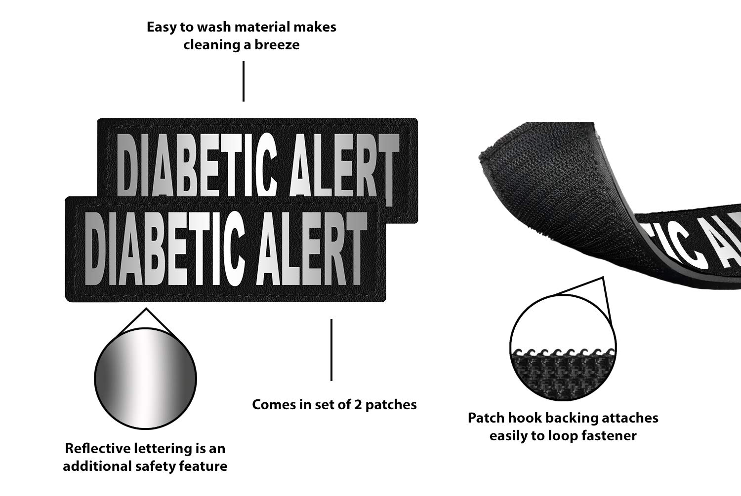 Diabetic Alert Dog Patches for Large & X-Large Dogs - Removable Medical Monitoring Stickers for Diabetic Pets - Perfect for Home Care & Daily Glucose Monitoring