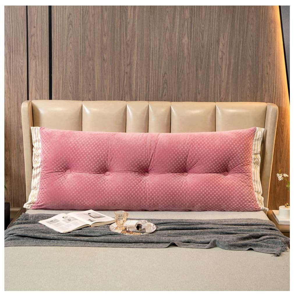 **Pink Bedside Backrest Support Pillow - 200x60x15cm Reading & Lumbar Cushion for Daybeds, Headboards, and Comfortable In-Bed Relaxation**    *(Perfect for reading, watching TV, or lounging in bed - enhances comfort and posture support!)*