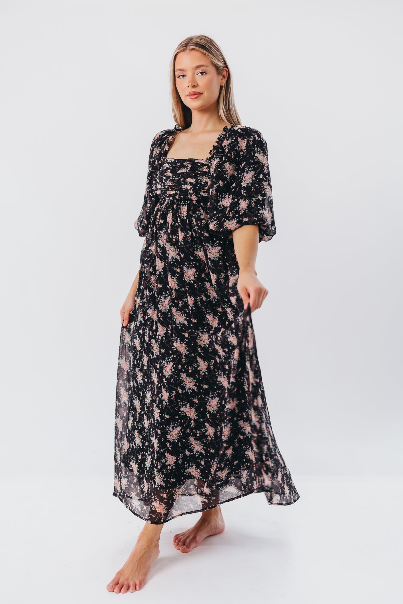 Melody Maxi Dress in Black - Bump Friendly Maternity & Inclusive Sizing (S-3XL) | Perfect for Pregnancy, Nursing, Weddings & Special Occasions