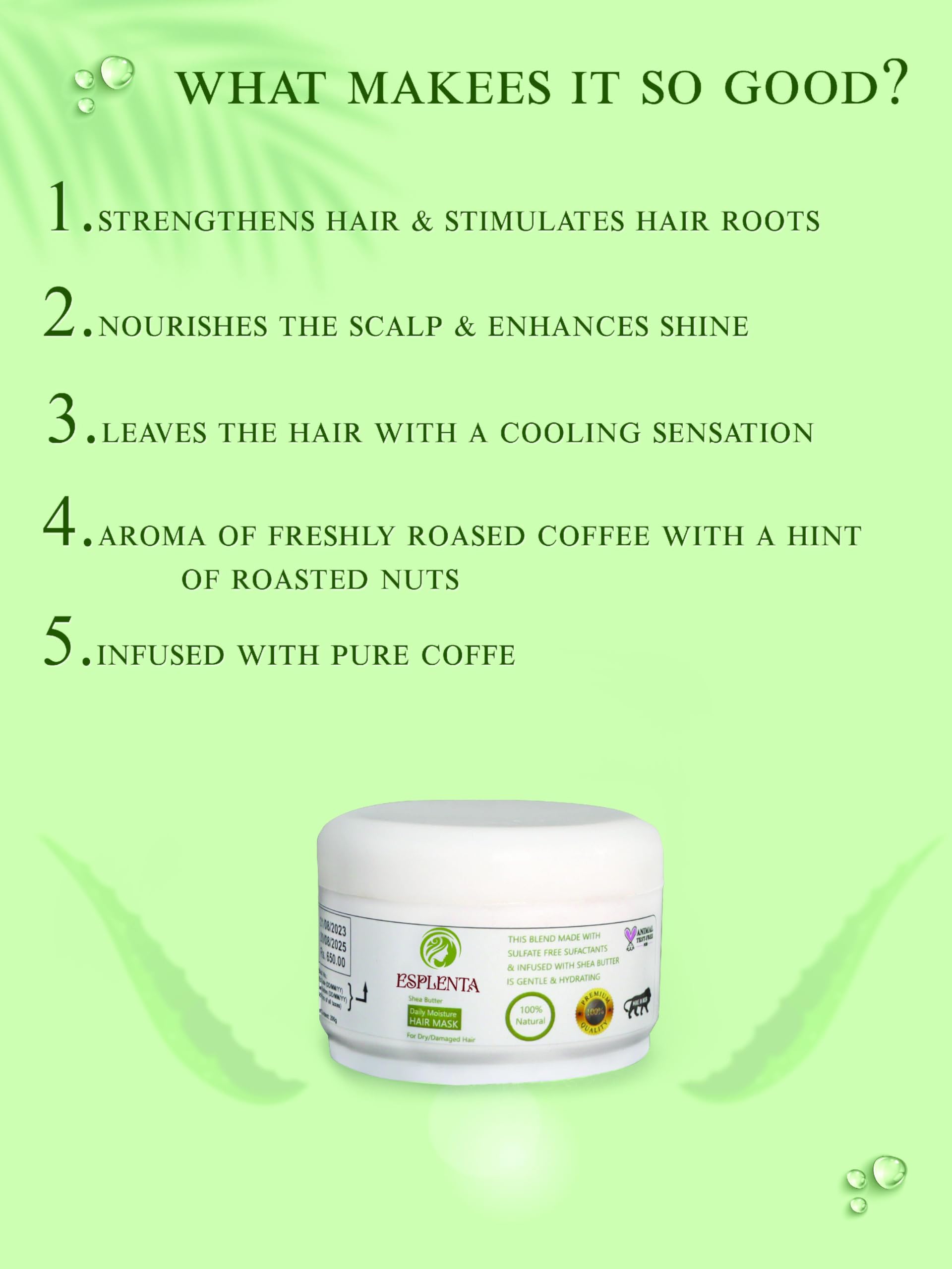 ESPLENTA Aloe Vera Moisturizing Shampoo & Hair Mask Set (250ml x 2) - Strengthens & Nourishes All Hair Types for Men & Women - Perfect for Dry, Damaged Hair Care & Scalp Hydration