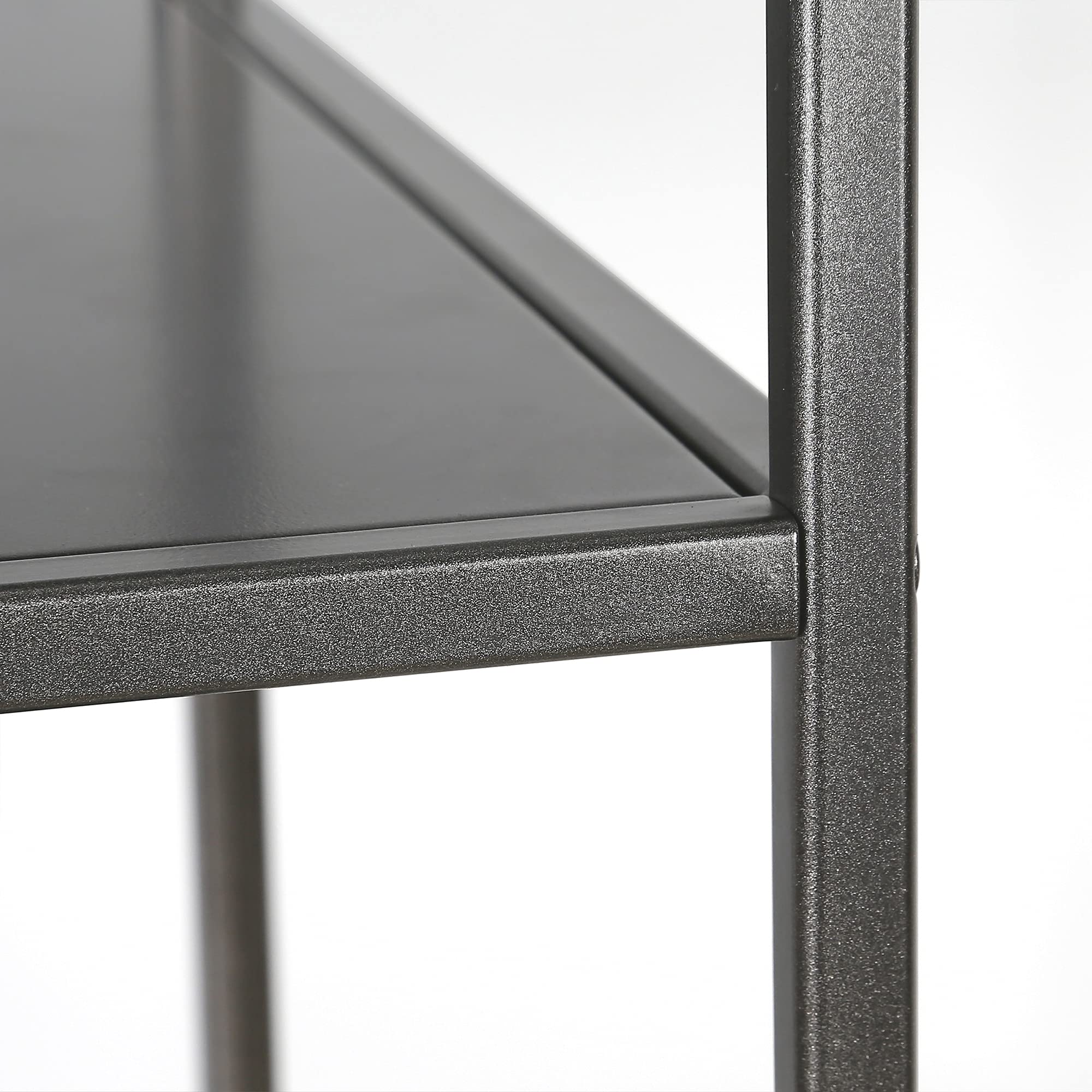 Henn&Hart 48 Inch Tall Rectangular Bookcase in Gunmetal Gray - Modern Bookshelf for Living Room, Bedroom, Office - Perfect for Home Decor, Storage & Organization