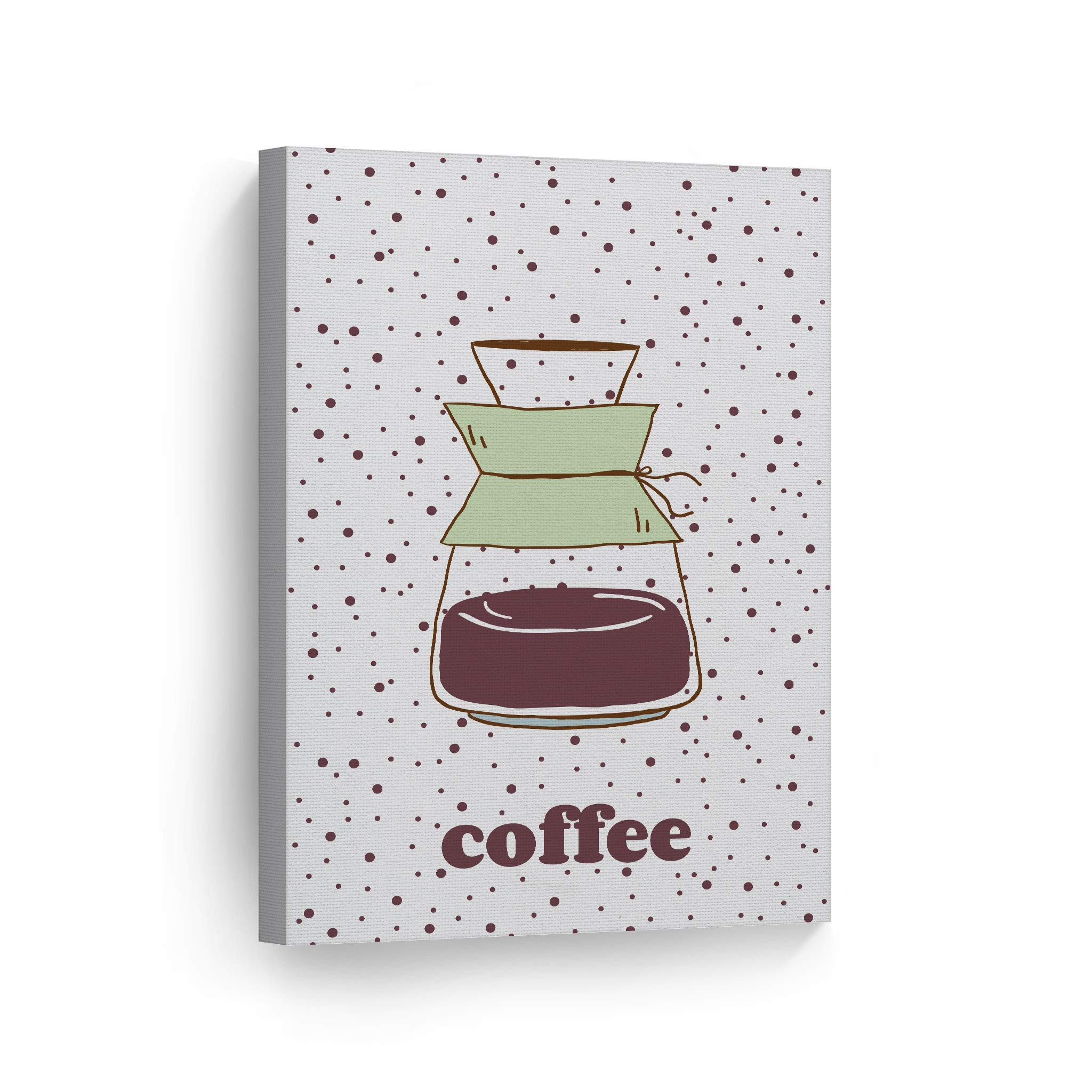 Smile Art Design Coffee Lettering Canvas Wall Art Print - Inspirational Coffee Sign for Kitchen Decor, Farmhouse, Restaurant & Office - Perfect Gift for Coffee Lovers, Housewarming & Coffee Shops (36x24) - Ideal for Dining Rooms, Cafés & Home Decor