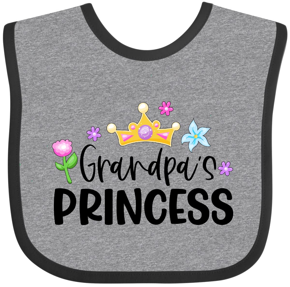 Grandpa's Princess Baby Bib - Floral Crown Design for Feeding