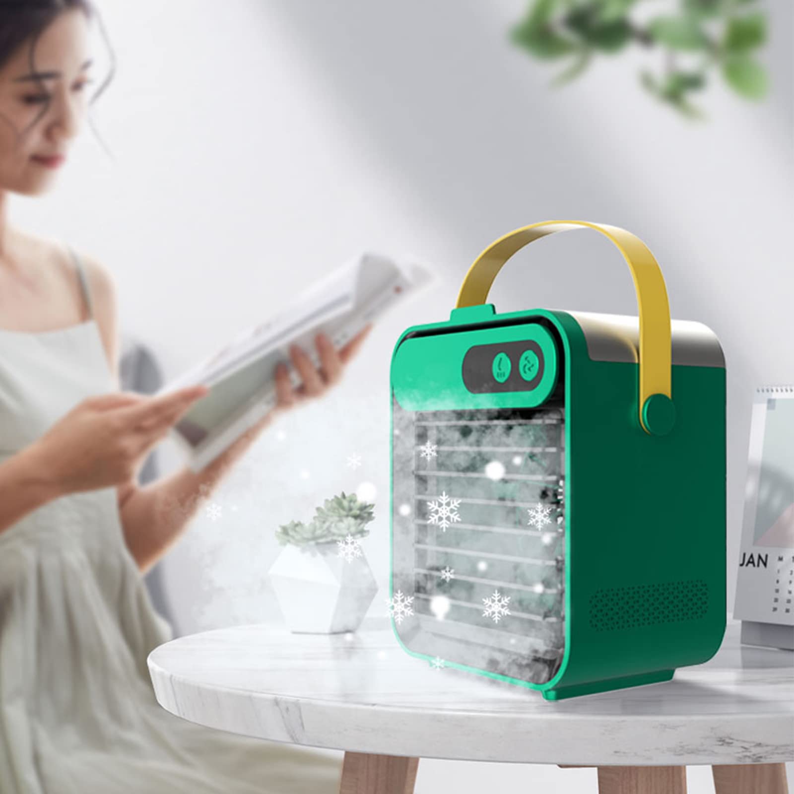 Matybobe Portable USB Air Cooler Fan with 180mL Humidifier, 3 Speed Settings & Phone Holder - Compact Cooling Fan for Home, Office, and Travel | Perfect for Desks, Bedrooms, and Small Spaces