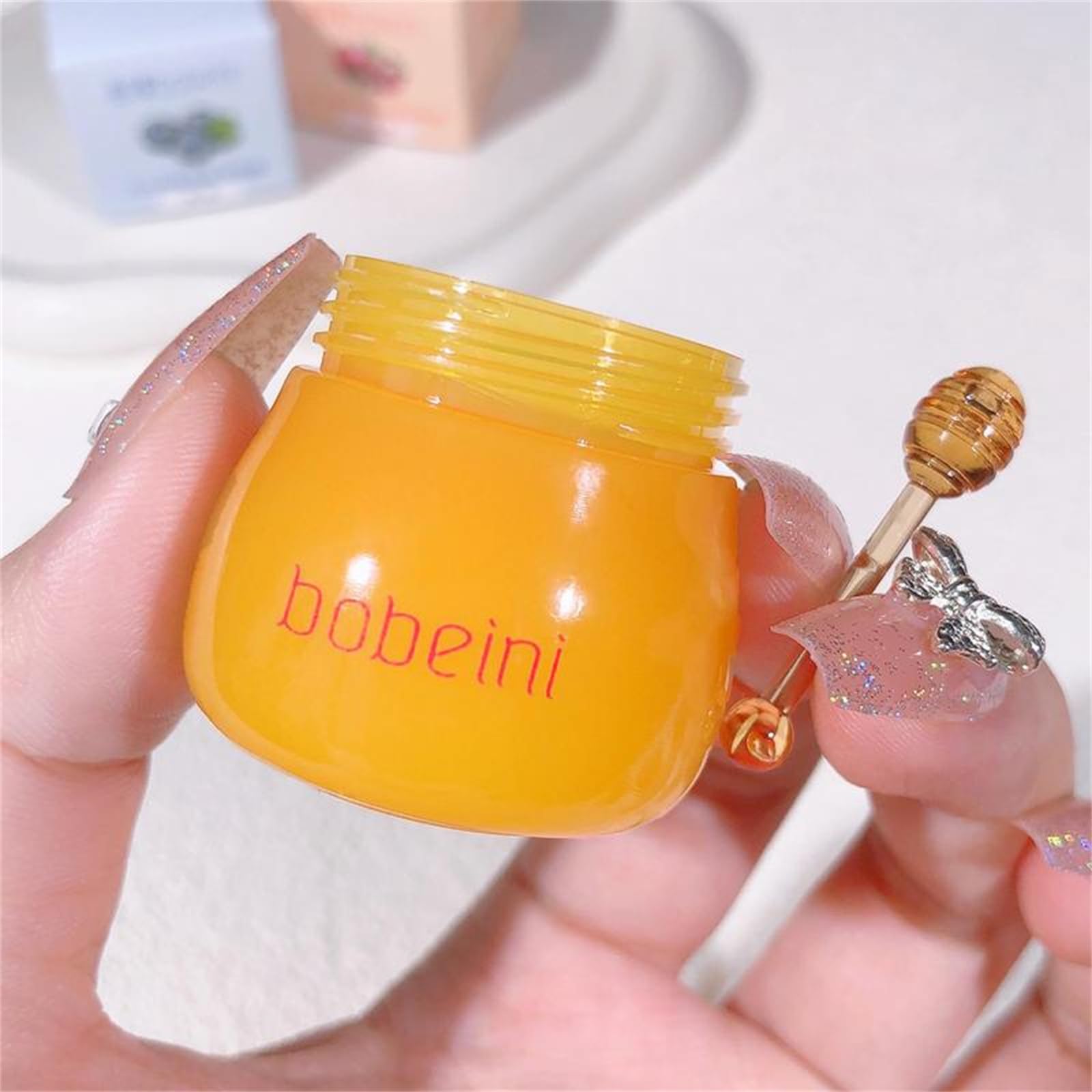 Bobeini Honey Lip Mask for Overnight Hydration - 2 Pack Moisturizing Lip Care Treatment with Natural Honey Extract | Perfect for Dry Lips, Nighttime Lip Therapy & Daily Lip Care Routine