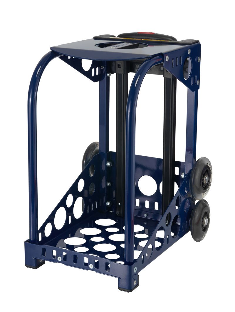 Zuca Obsidian Black Sport Insert Bag & Navy Blue Frame with LED Flashing Wheels - Perfect for Gym, Travel, and Skateboarding Accessories
