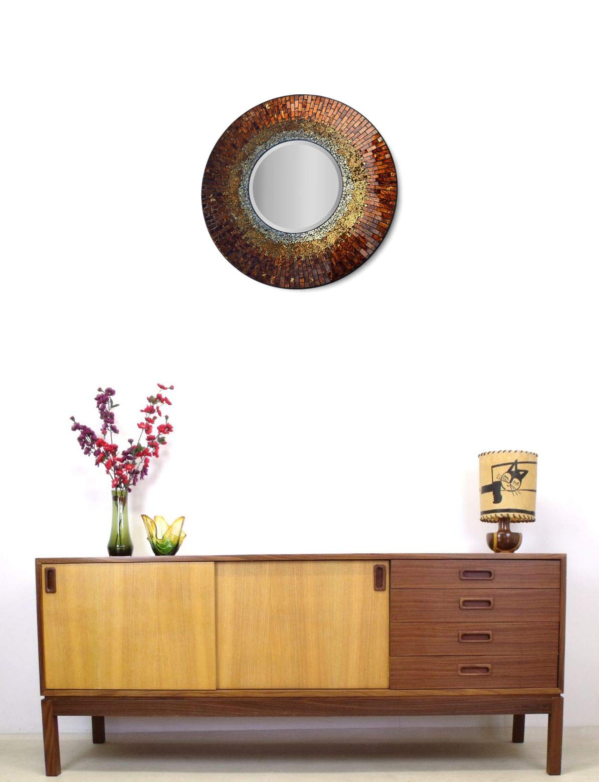 Baltic Amber Mosaic Round Mirror 23.5