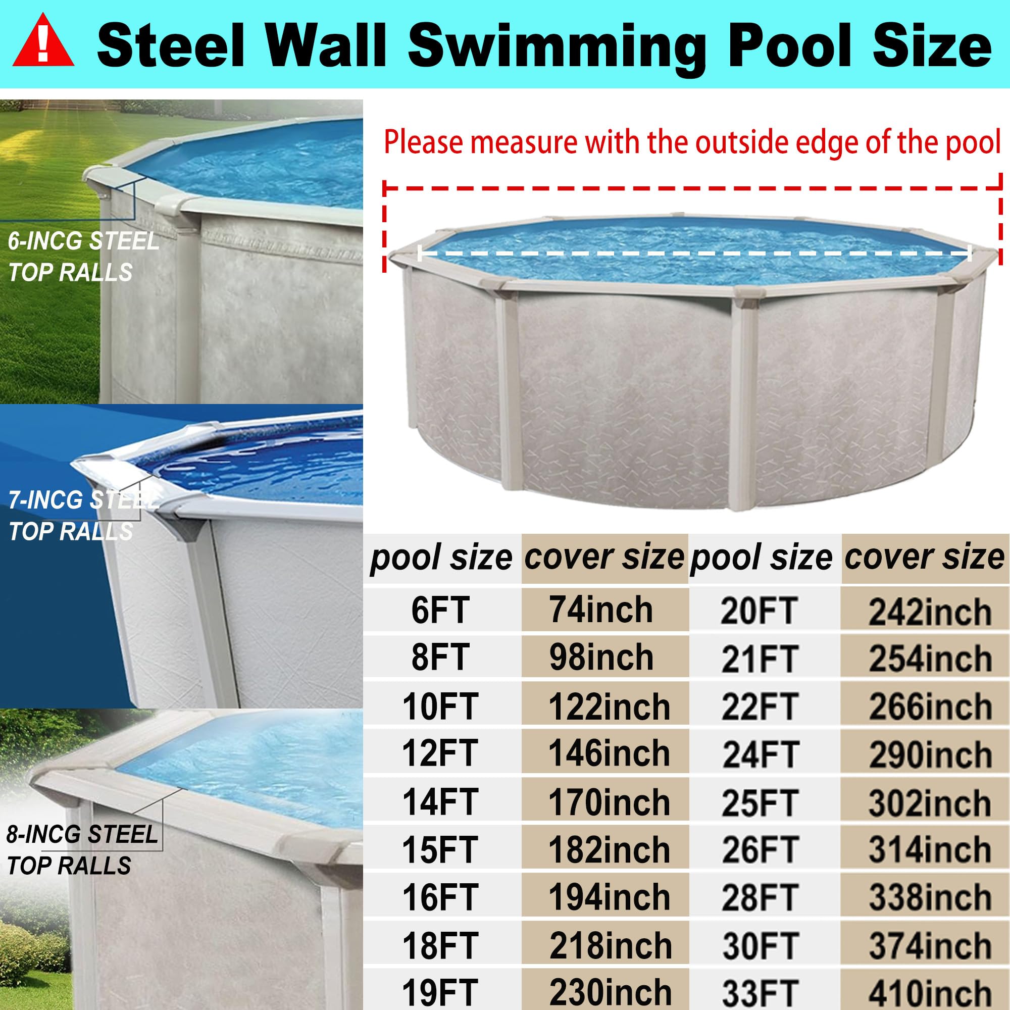 22 Ft Round Above Ground Pool Cover with Automatic Drain - Heavy Duty Winter Pool Protector, Dustproof & Waterproof Hot Tub Cover - Easy Installation for Swimming Pools & Spas (Ideal for Winter Protection & Year-Round Use)