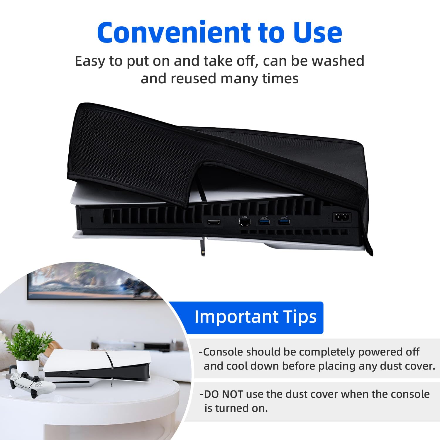 Mcbazel Waterproof Dustproof Protective Cover Case for PS5 Slim Console - Not Compatible with PS5/PS5 Pro - Perfect for Gaming Setup & Travel Protection