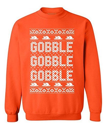 Happy Thanksgiving Sweater for Men & Women - Cute Turkey Gobble Gobble Holiday Sweatshirt - Perfect for Family Gatherings & Christmas Parties