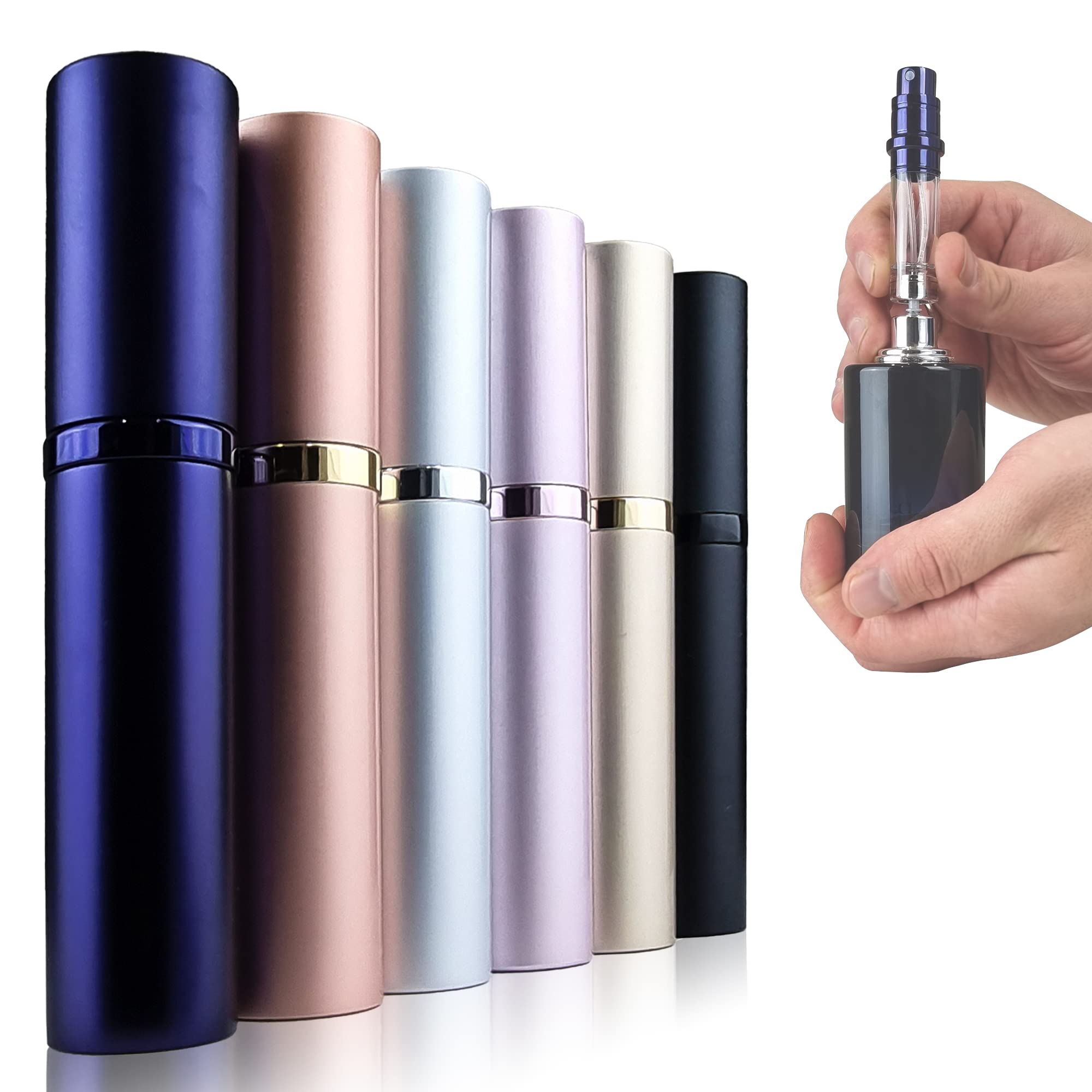 5ml Refillable Perfume Atomizer - Portable Travel Perfume Spray Bottle for Women & Men, Rose Gold - Ideal for Travel, Gym, Office & Night Out | Compact Aftershave & Cologne Container