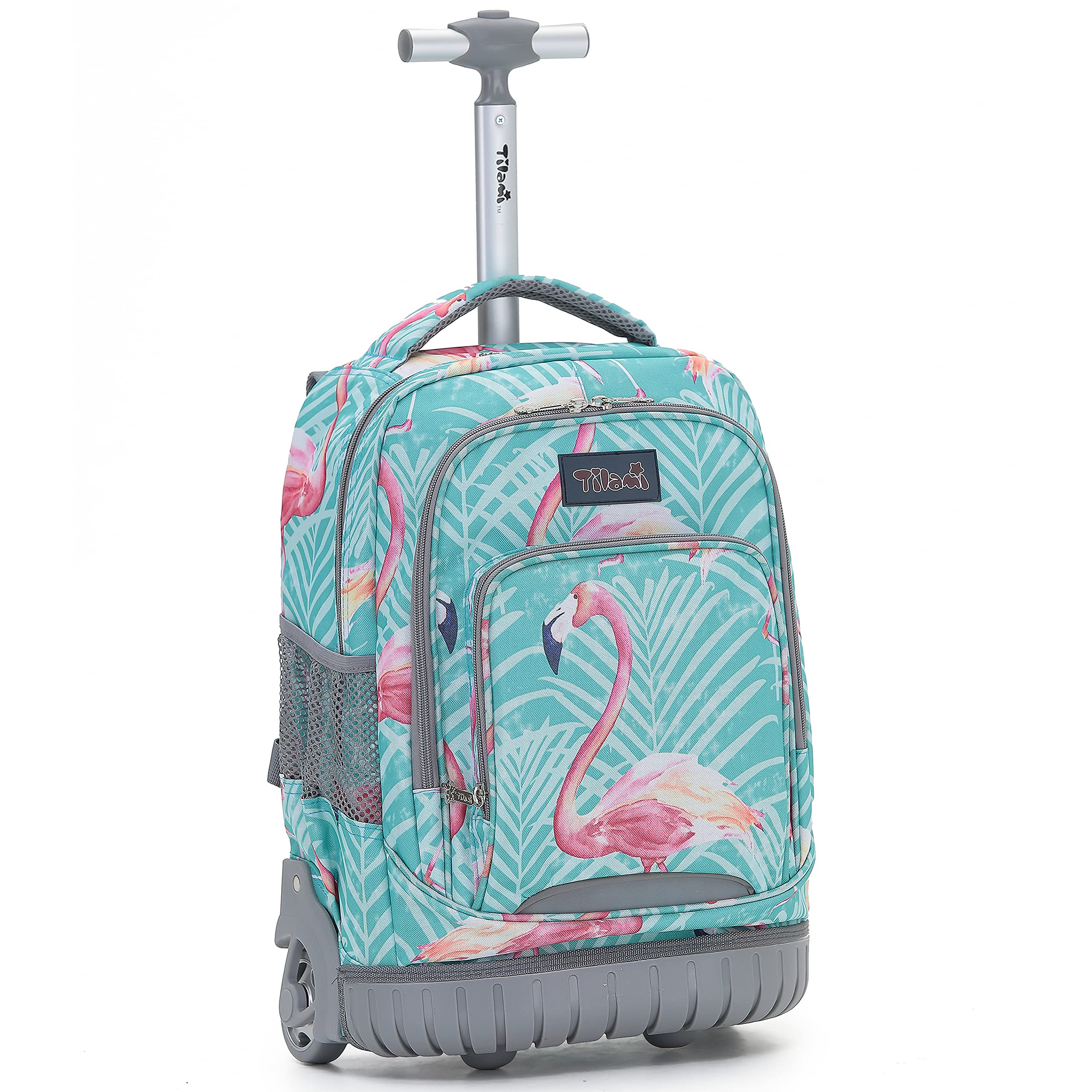 TILAMI 18 Inch Rolling Backpack for Kids - Wheeled Laptop Backpack for School, Travel & Daily Use | Durable Kids Carry-On with Wheels for Students, Commuters & Airplane Trips