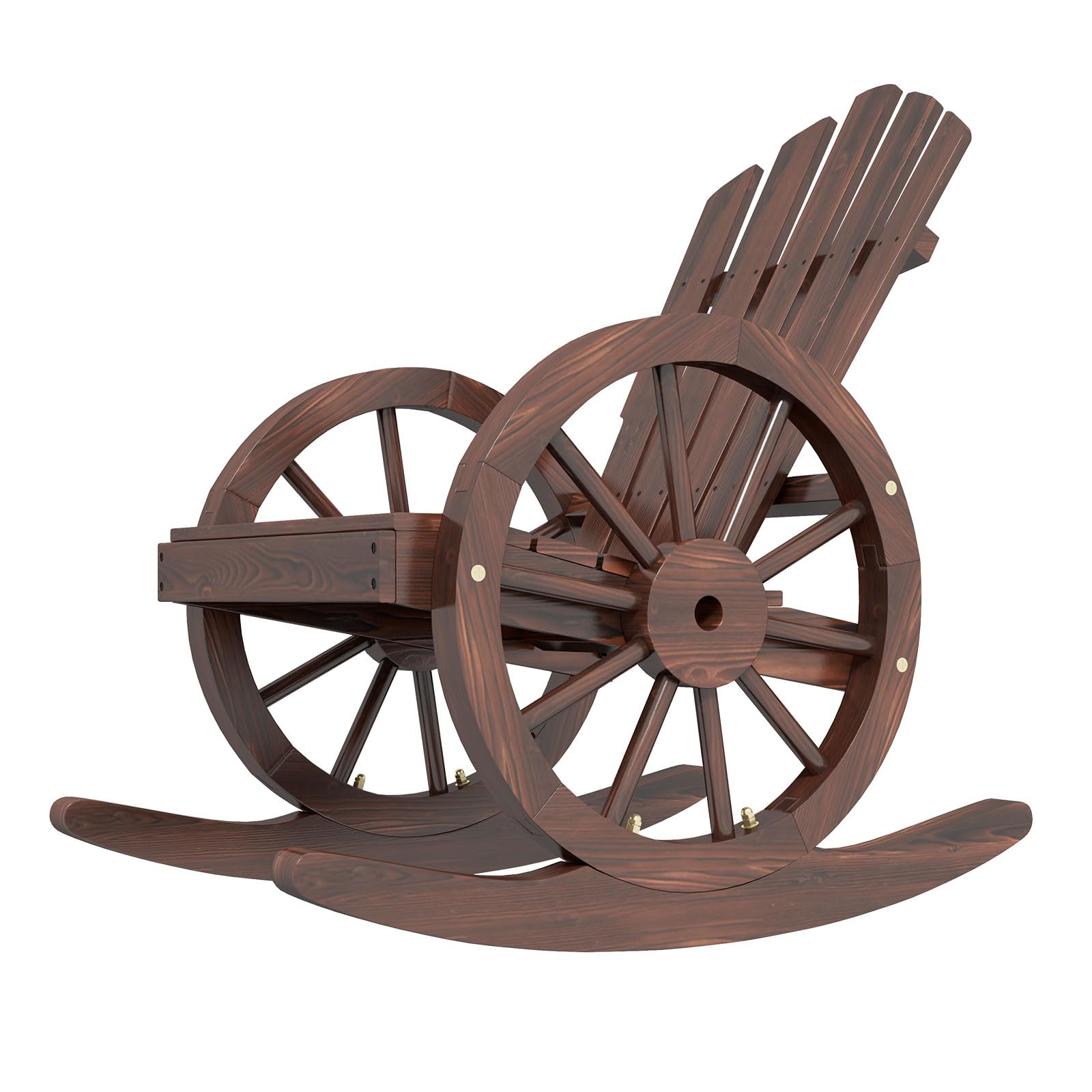 KINTESS Wooden Wagon Rocking Chair - Outdoor Patio Rocker with Armrests for Garden, Porch & Backyard Relaxation (1 Set) - Perfect for Reading, Sunbathing & Enjoying Nature