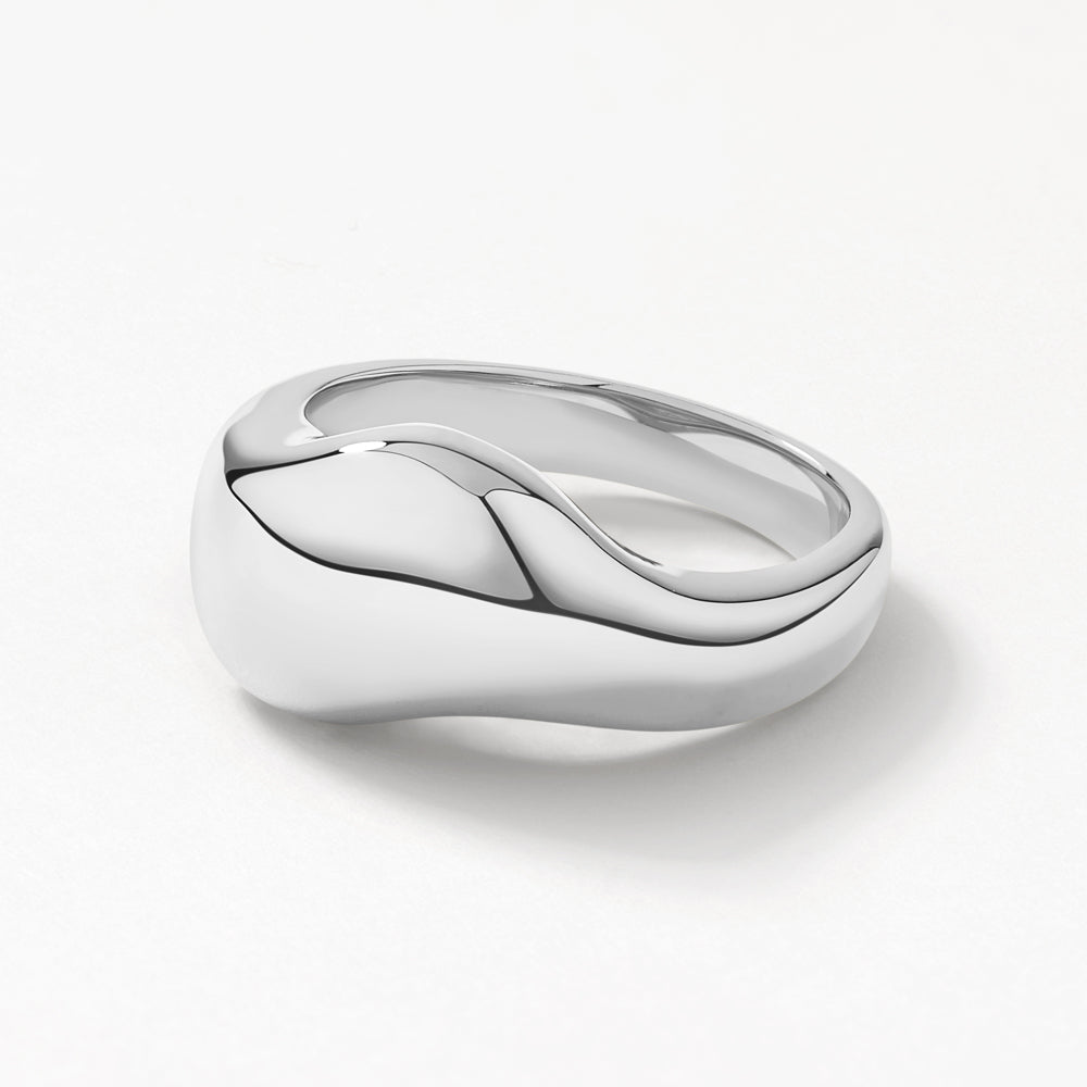 Organic Silver Dome Ring for Women - Minimalist Stackable Jewelry for Everyday Wear & Gift Giving