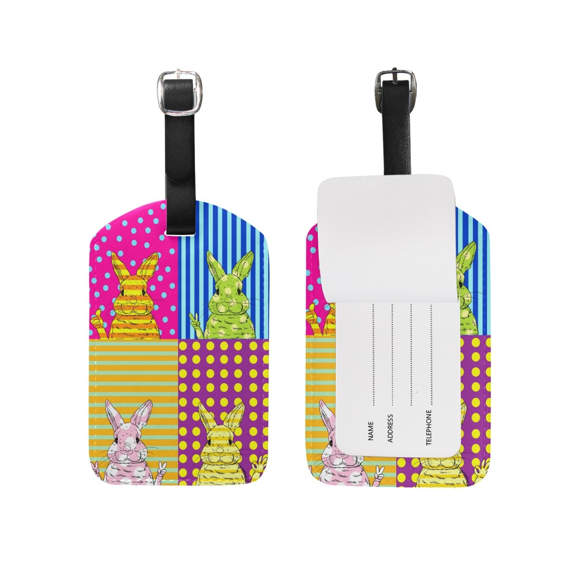 ZOEO Magic Bunny Luggage Tags - Funny Travel Suitcase ID Baggage Labels for Women & Girls (2-Pack) - Perfect for Airports, Vacations & Cruise Travel Accessories