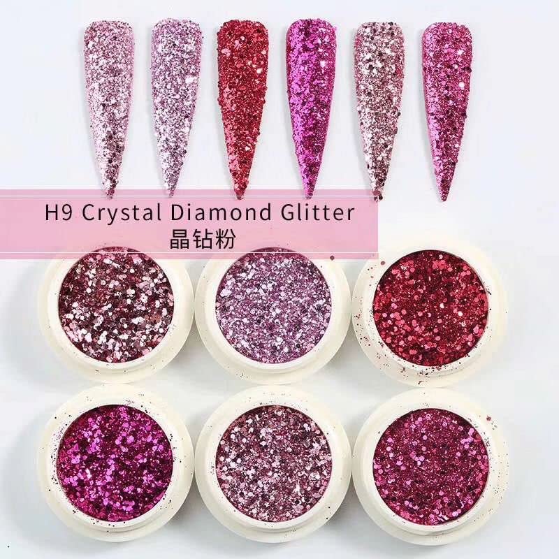 NAILWIND Chrome Nail Powder Set - 6 Pcs Metallic Mirror Glitter Powder for Nail Art, Manicure & Nail Designs - Perfect for Women & Girls (Pink) | Salon Quality Nail Decoration for Parties, Weddings & Special Occasions