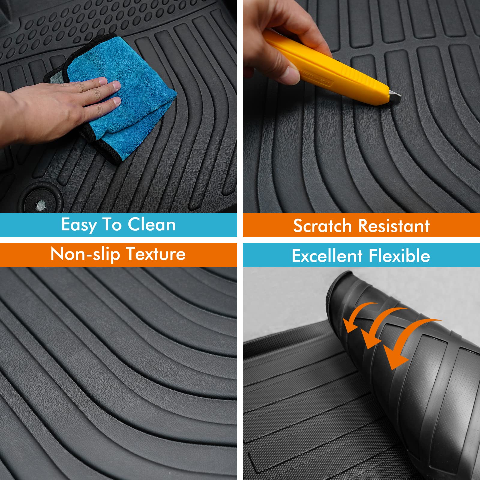 Premium All-Weather Floor Mats & Cargo Liner for Chevy Equinox 2018-2024 & GMC Terrain 2018-2024 - Waterproof Trunk Mat, Custom Fit Interior Accessories - Perfect for Road Trips, Daily Commute & Outdoor Adventures