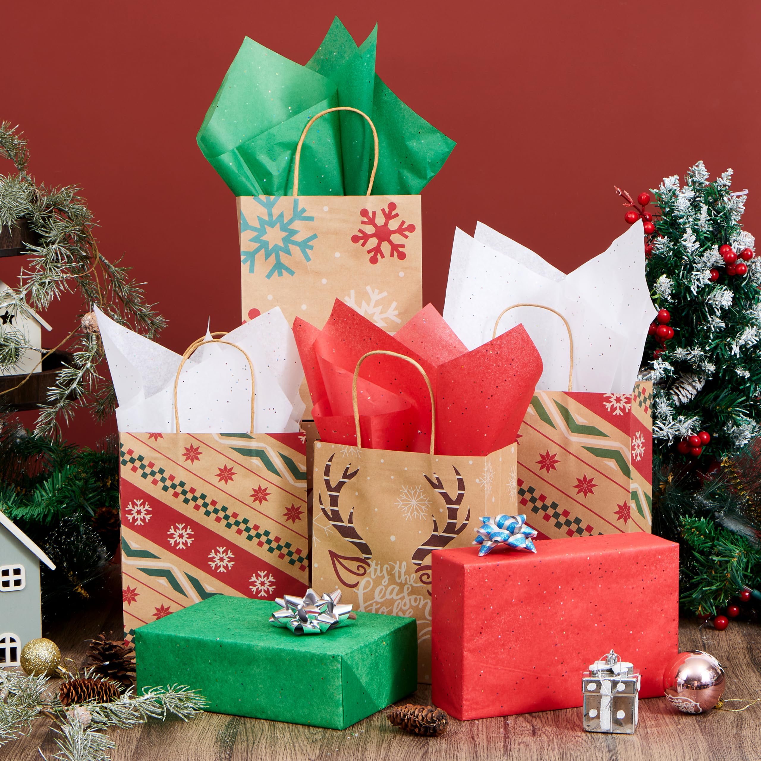 JOYIN 72 Sheets Glitter Tissue Paper for Gift Wrapping - 20