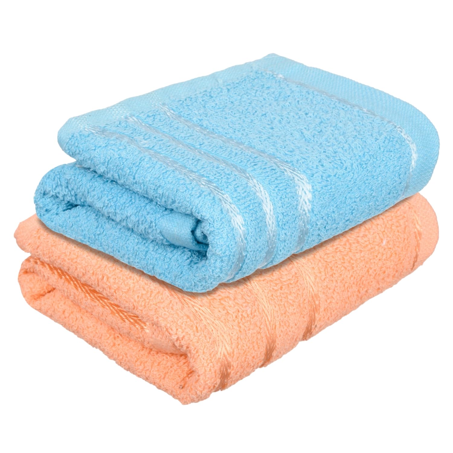 Kuber Industries Premium Face Towel Set - 14x21 Inch Soft Absorbent Gym & Travel Towels for Face Wash, Workout, Daily Use - Pack of 2 with Lining Design (Ideal for Gym, Travel, Skincare & Home Use)