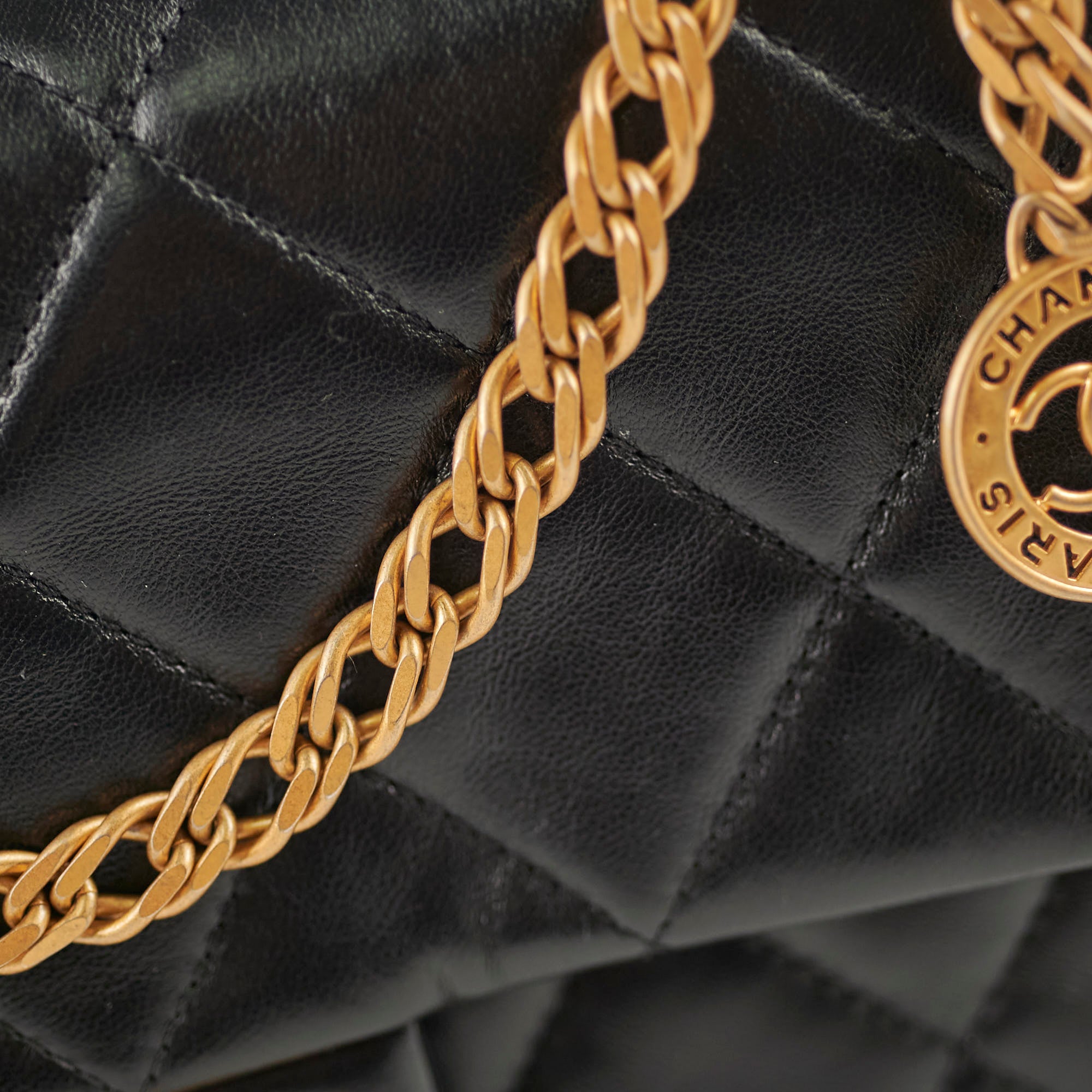 Chanel Classic Flap Bag Black Microchip Leather Crossbody Purse for Women | Luxury Designer Handbag for Parties, Dating & Special Occasions