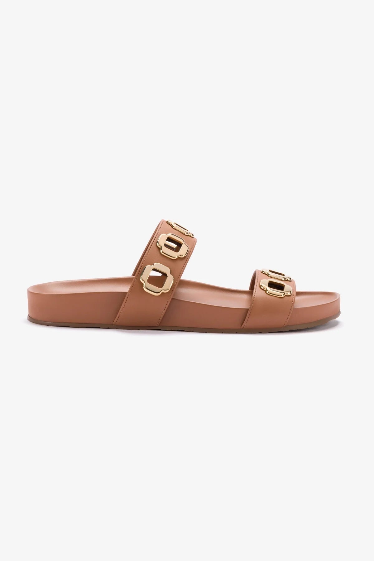 Milan Slide In Caramel Leather Slippers for Women - Soft Comfortable House Shoes for Indoor/Outdoor Wear - Perfect for Home, Office, and Travel