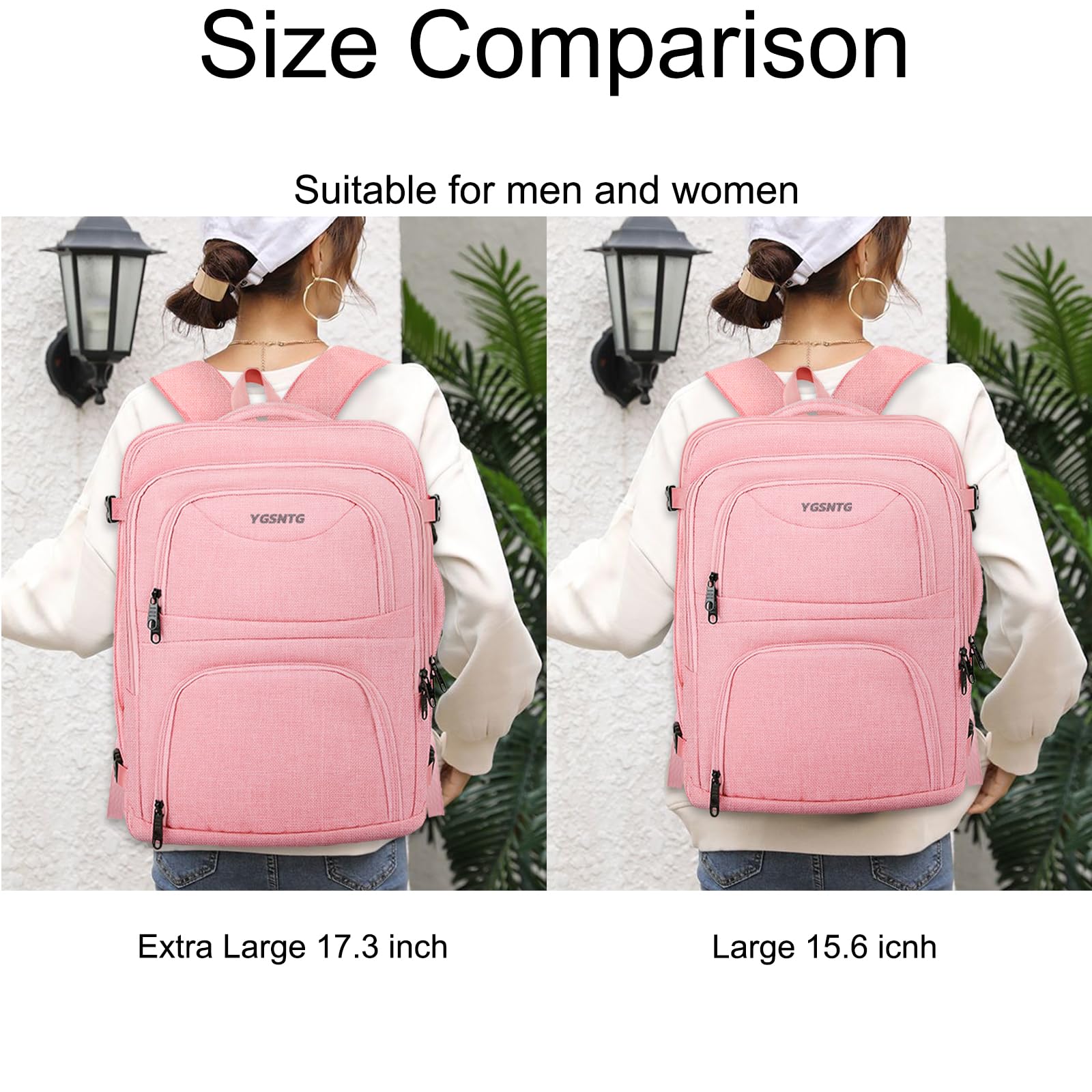 **Pink Expandable Carry On Backpack for Women - 15.6 Inch Laptop Travel Backpack, Flight Approved Personal Item Bag for Teachers, Students & Business Travel - Perfect for Airplanes, Commuting & Weekend Trips**