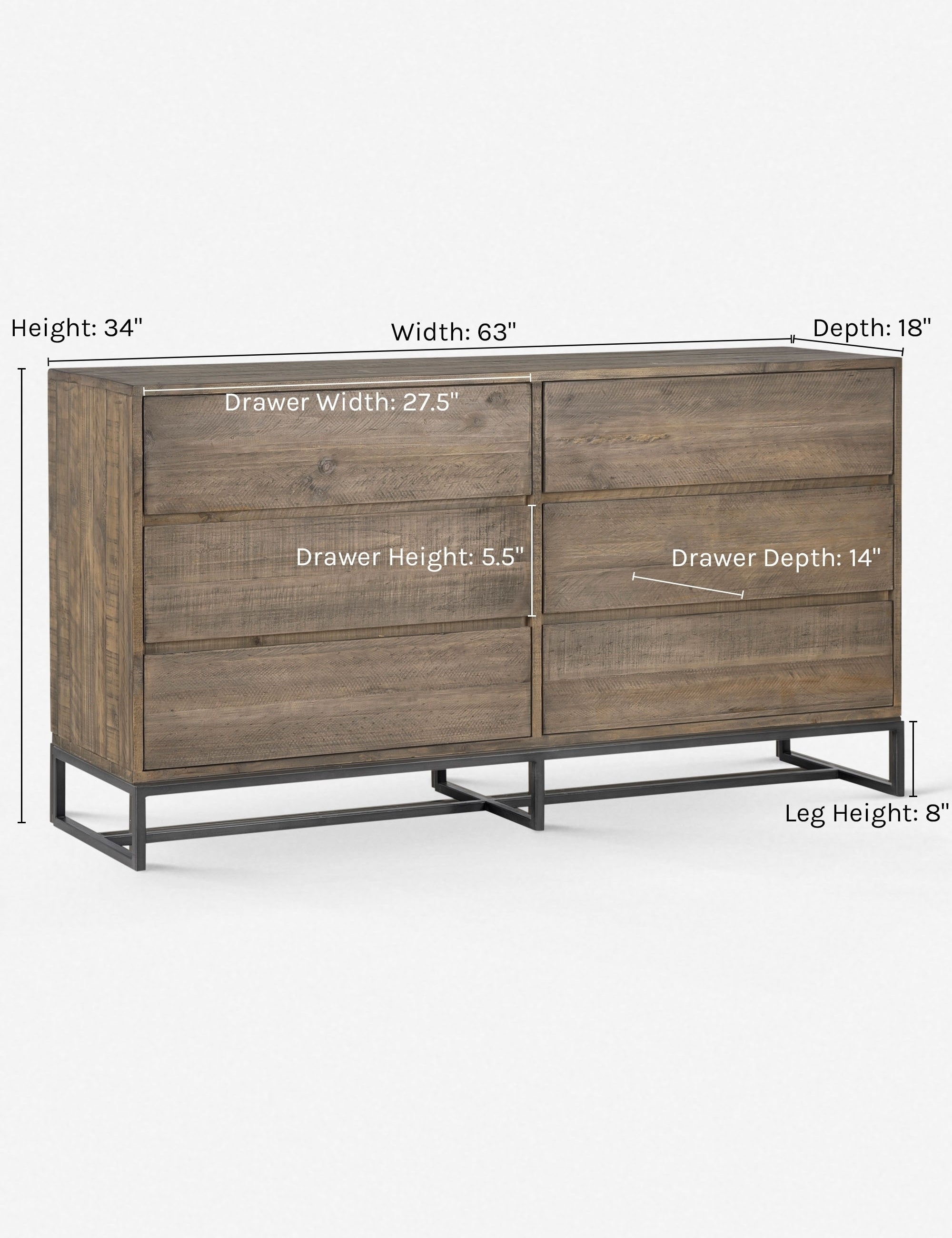 Rezi Dresser - Modern Wooden Dresser with 6 Drawers for Bedroom Storage | Perfect for Organizing Clothes, Accessories & Home Decor