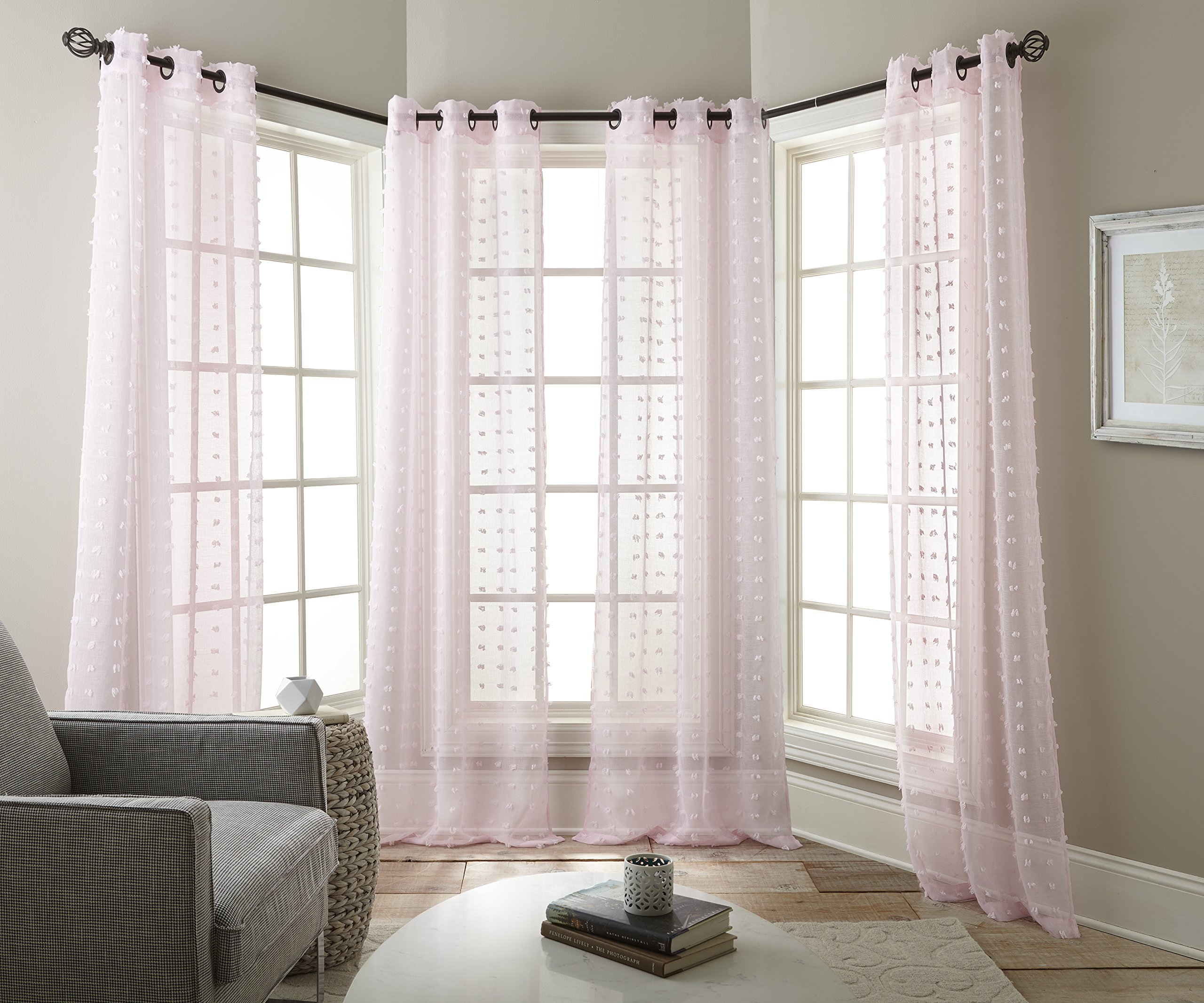 Stratford Park Ives 37x84 Inch Baby Pink Blackout Curtains for Nursery, Bedroom & Living Room - Soft Thermal Insulated Window Drapes with Grommets