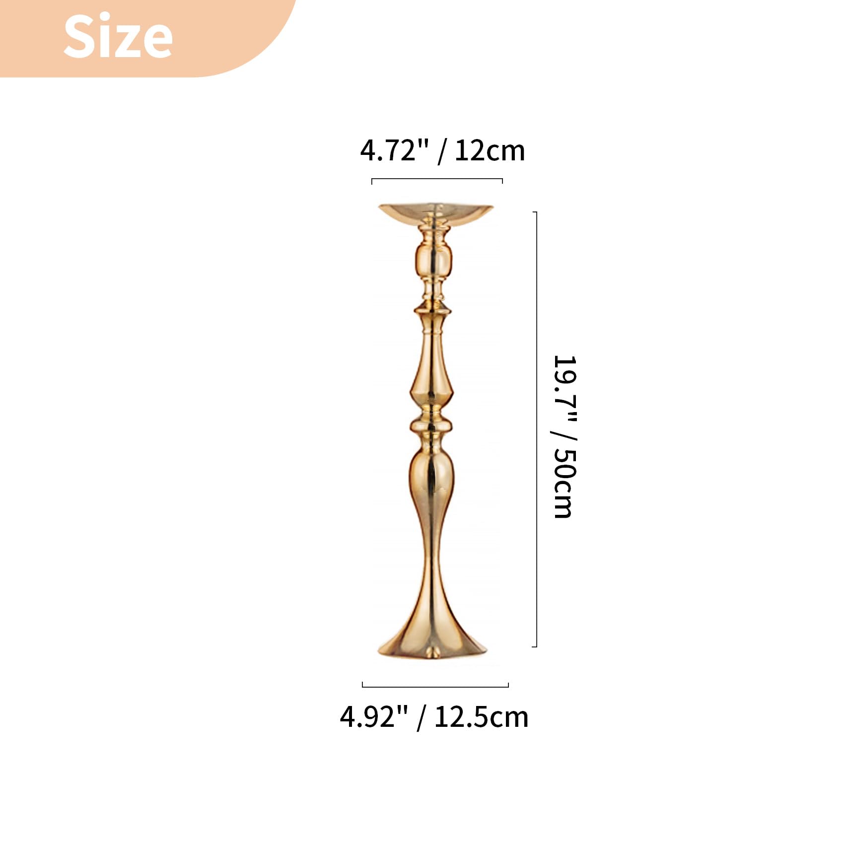 10 Pack Gold Metal Vases for Wedding Centerpieces - 19.7