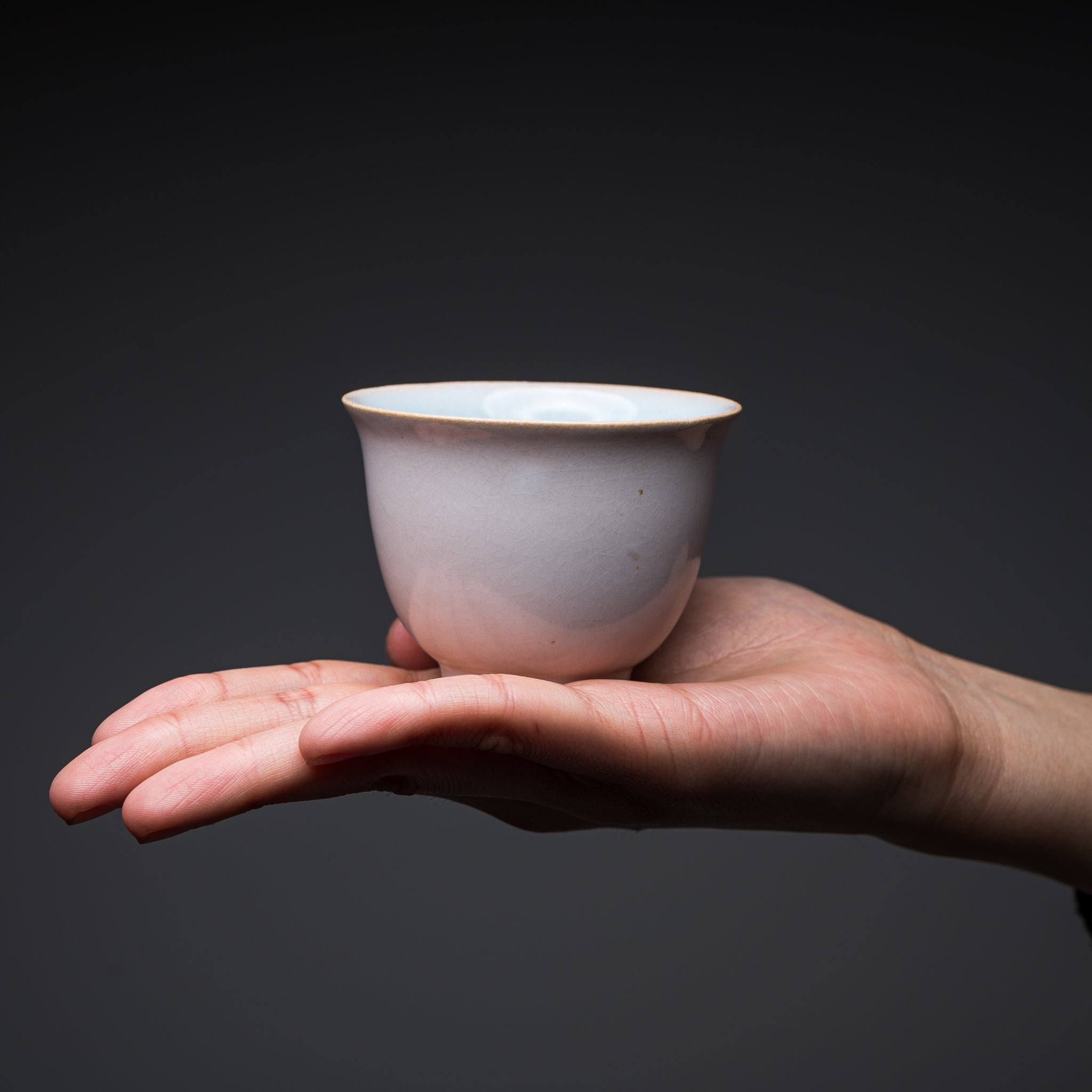 Tenryu Kiln Hagi Ware Tea Cup & Sake Cup - Milky Pink Ceramic - Handcrafted Japanese Pottery for Matcha, Sencha & Sake Drinking