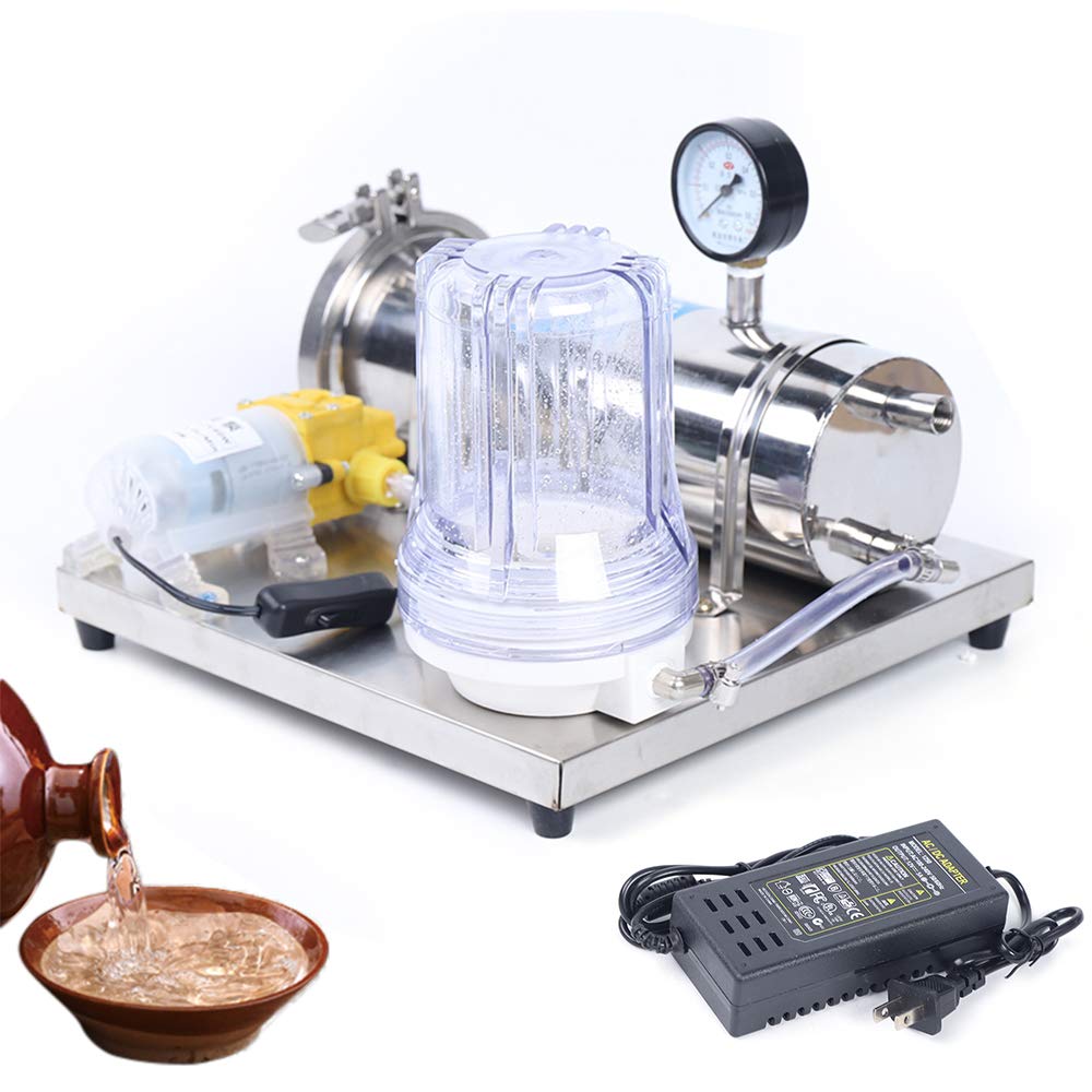 Xuthusman 80W 300kg/h Stainless Steel Alcohol Distiller with Carbon Filter - Whiskey, Moonshine & Wine Purification System for Home Brewing, Distilling & Water Filtration