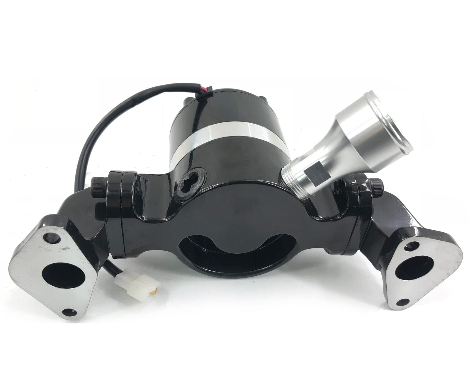 High Performance Aluminum Electric Water Pump for Ford Big Block 429-460 Engines - 35+ GPM Flow Rate with Mounting Plate (Black) - Ideal for Hot Rods, Muscle Cars & Performance Upgrades