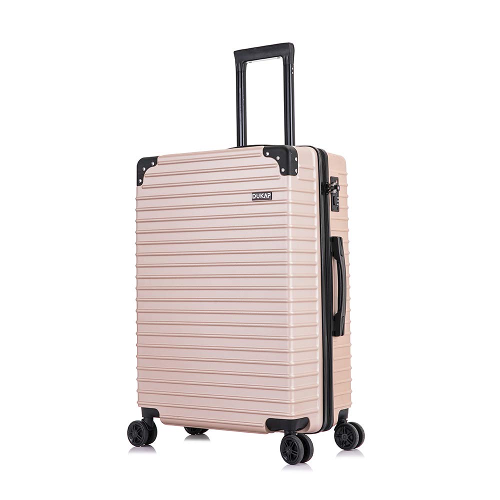 DUKAP TOUR 24 Inch Medium Lightweight Spinner Luggage with Ergonomic Gel Handle & TSA Combination Lock - Spacious Travel Suitcase in Champagne | Perfect for Business Trips, Vacations & Air Travel