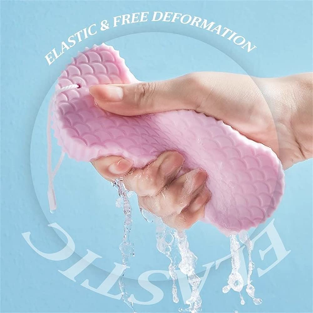 RIXTEC Ultra Soft Exfoliating Bath Sponge - Dead Skin Remover & Painless Body Scrubber for Adults, Kids & Pregnant Women - Super Soft Shower Sponge for Sensitive Skin (Multi Colors) - Perfect for Daily Shower, Spa & Gentle Skin Care Routine