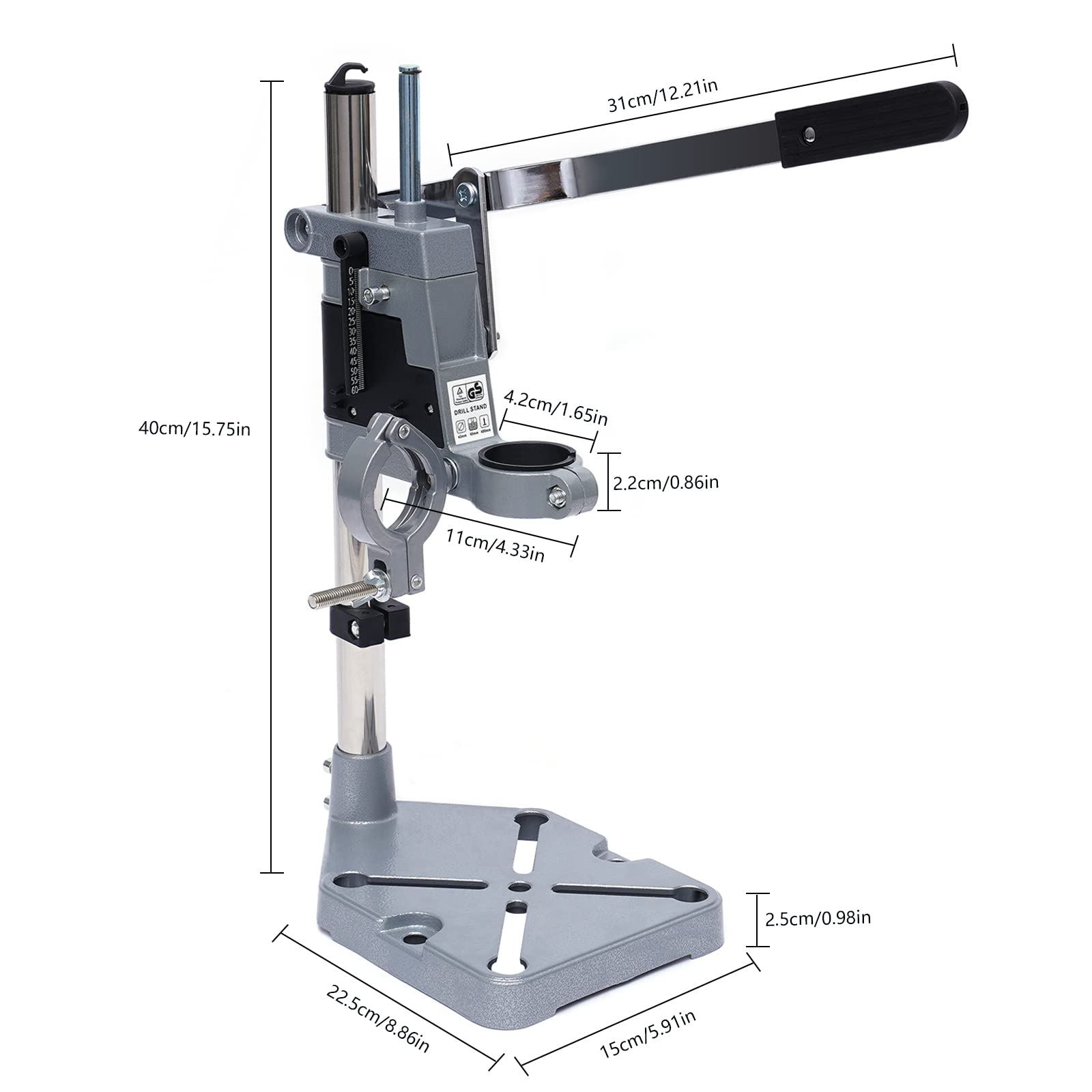 **Portable Mini Drill Press Stand - Adjustable Bench Clamp & Universal Bracket for Electric Drilling - Perfect for Perpendicular & Angled Holes - Ideal for DIY, Woodworking & Metalworking Projects**