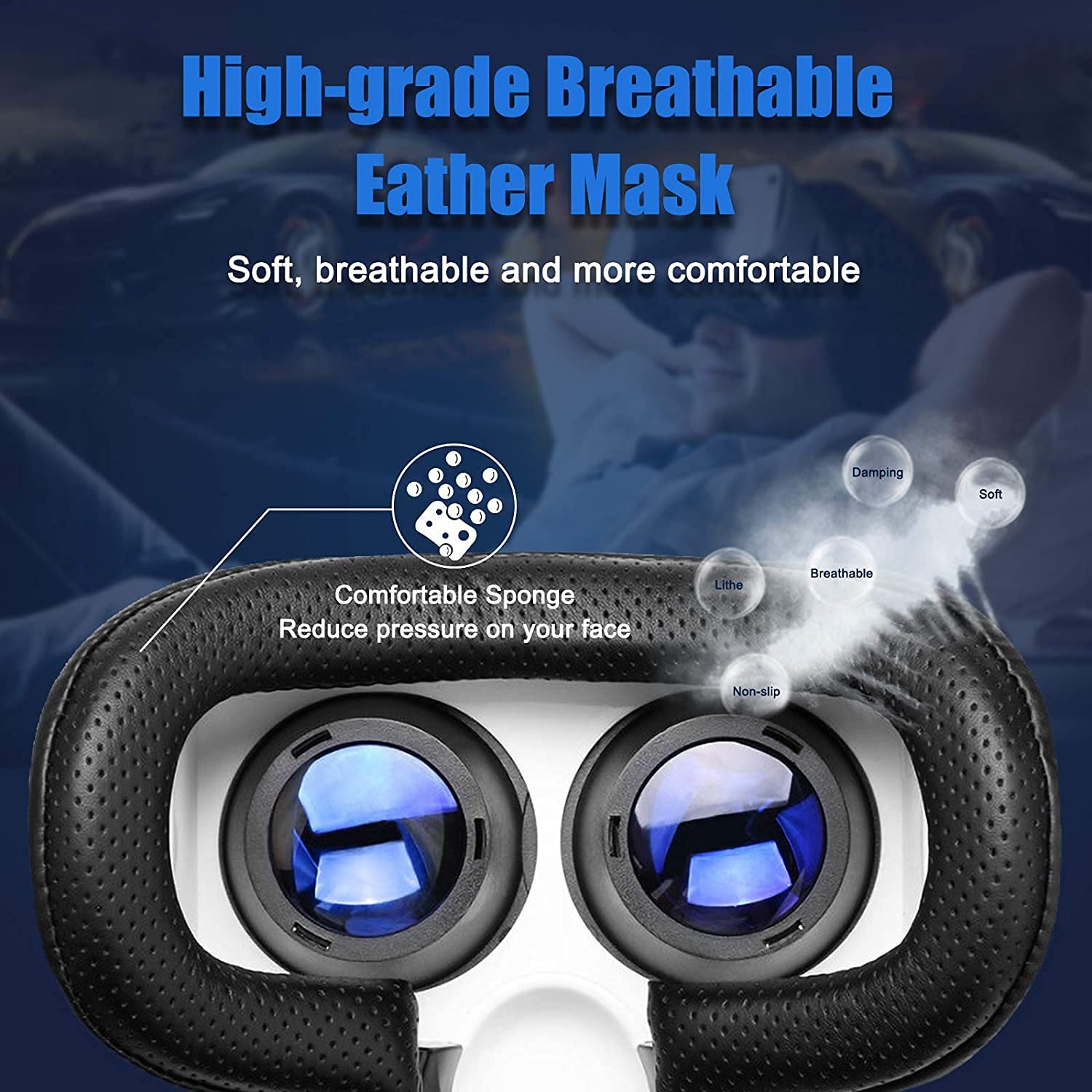Premium VR Headset for Android & iOS - 3D Virtual Reality Glasses with 2K HD Display & Anti-Blue Light Technology | Ideal for Gaming, Movie Watching & Virtual Experiences | Compatible with Smartphones (White)