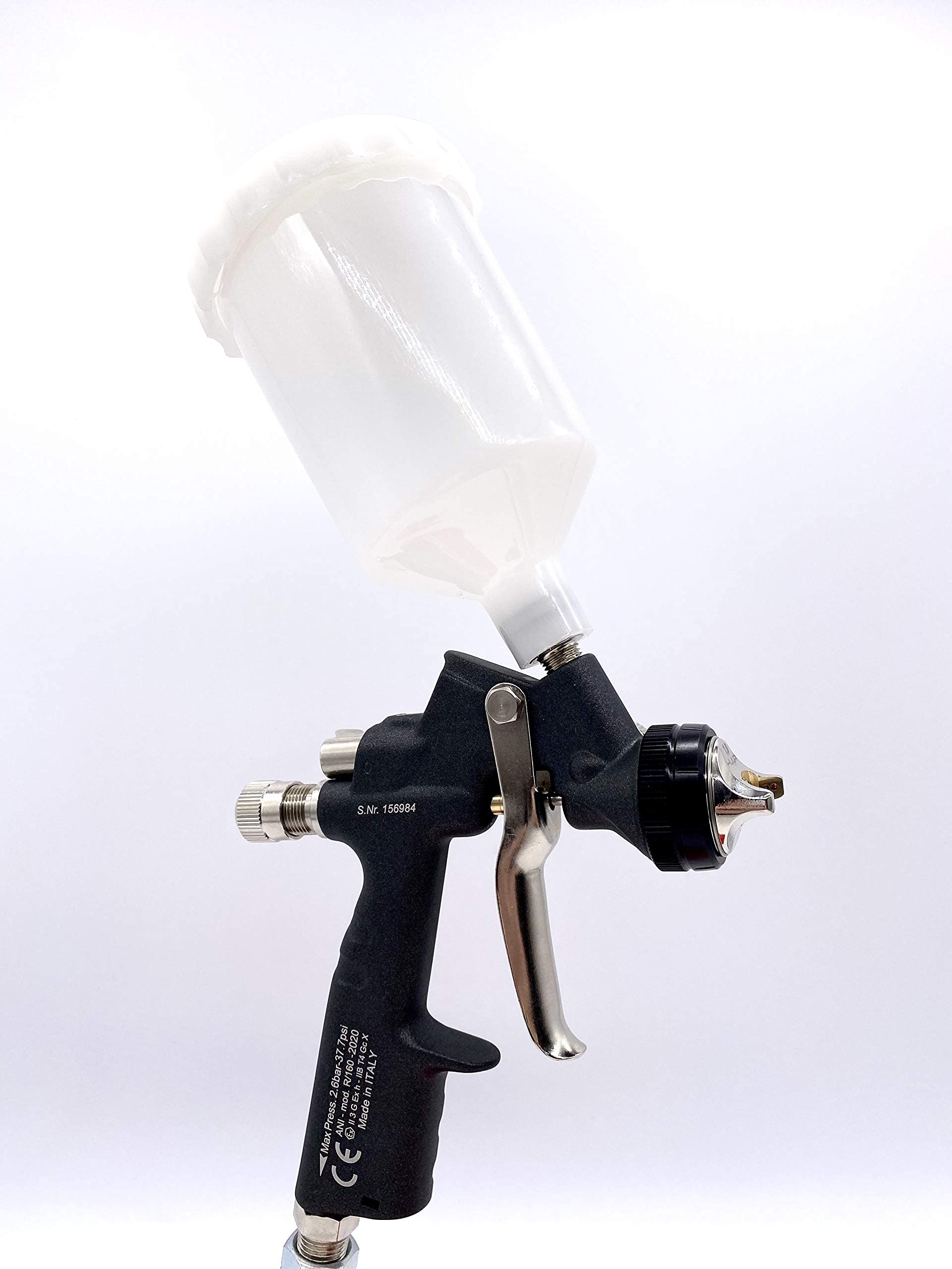 ANI HVLP R160/T 250cc Mini Spray Gun with Nylon Cup (1.2mm Nozzle) - Perfect for Automotive Touch-Ups, Wood Finishing & DIY Projects