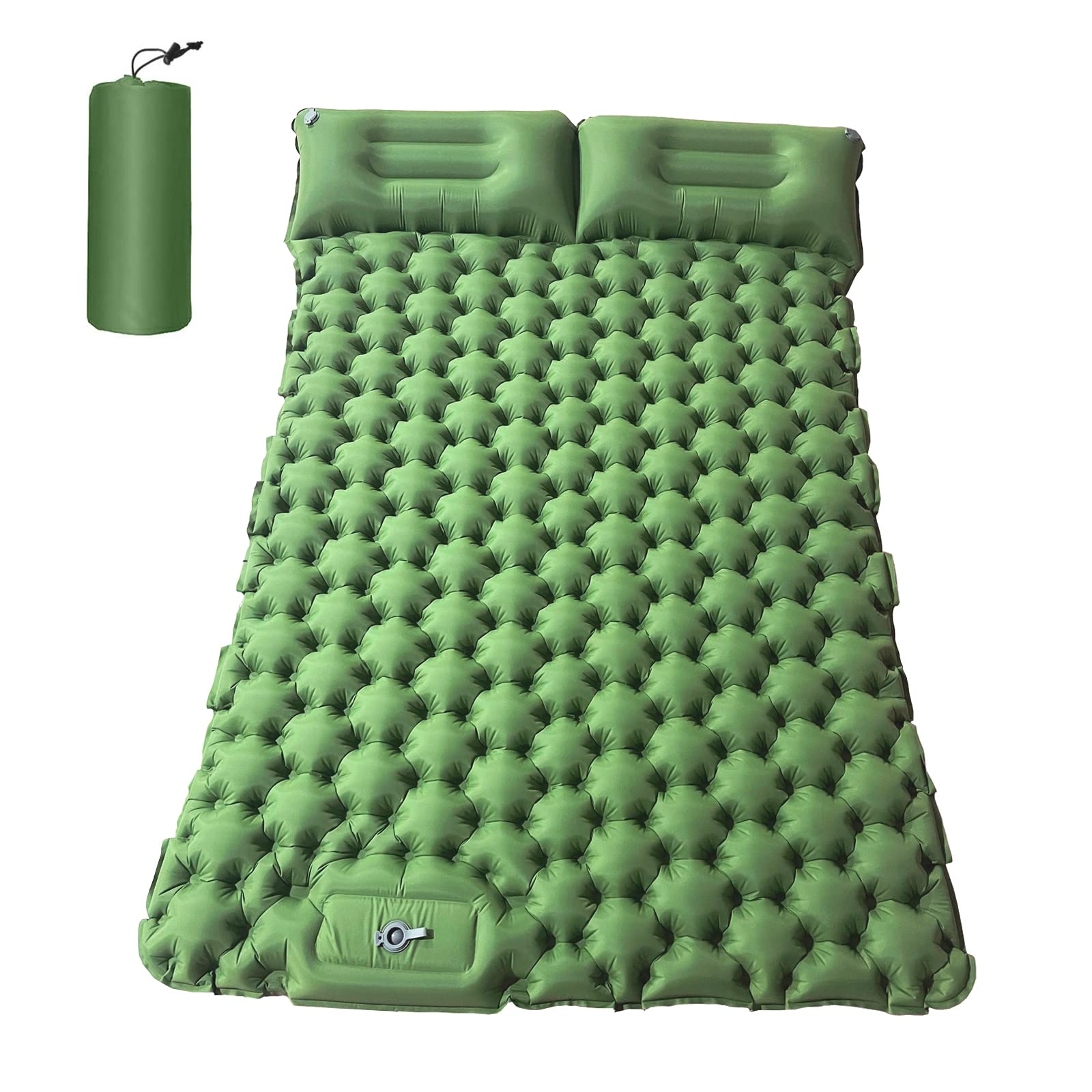 2 Person Camping Sleeping Pad - Portable Inflatable Air Mattress with Pillow, Waterproof Lightweight Backpacking Mat for Couples & Outdoor Adventures | Perfect for Hiking, Backpacking & Car Camping Trips