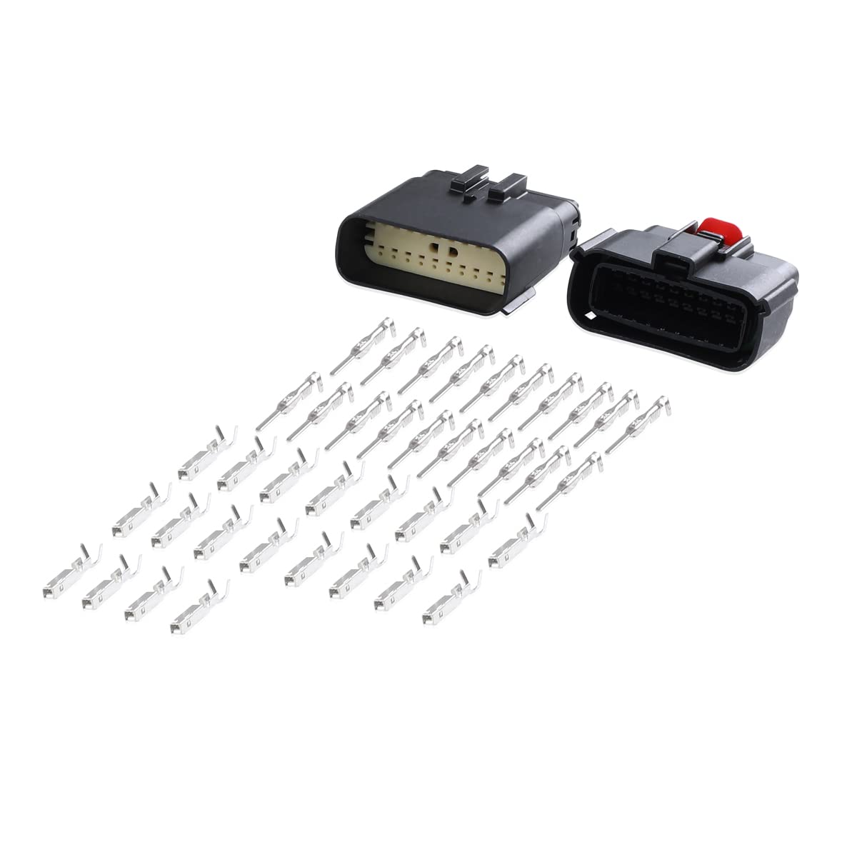20 Pin Waterproof Sealed Dual Row Wire Connector - Weatherproof Electrical Connectors for Automotive, Marine & Outdoor Electronics