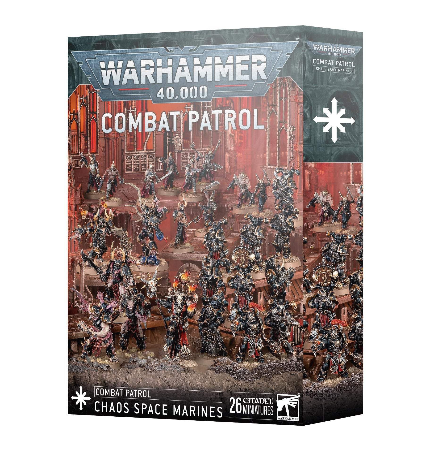 Warhammer 40,000 Chaos Space Marines Combat Patrol Set - Miniature Wargaming Army Starter Kit for Tabletop Battles & Strategy Games