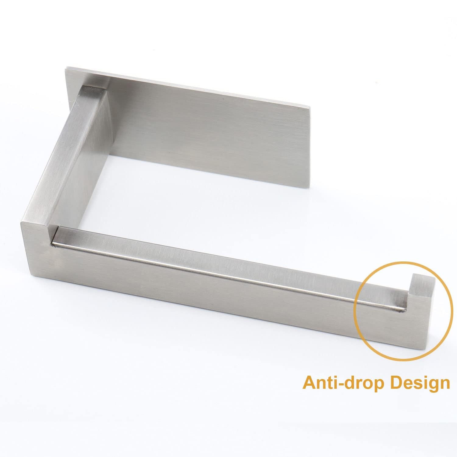 Self-Adhesive Stainless Steel Toilet Paper Holder - No Drill Rustproof Bathroom Tissue Roll Rack (2 Pack, Brushed Nickel) for Home, Office & RV - Easy Installation & Space-Saving Design