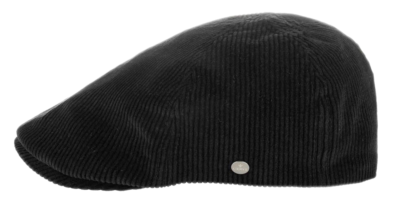 Liery's Black Cotton Corduroy 6-Panel Ivy Style Flat Cap for Men - Vintage Casual Hat for Outdoor, Golf, and Daily Wear