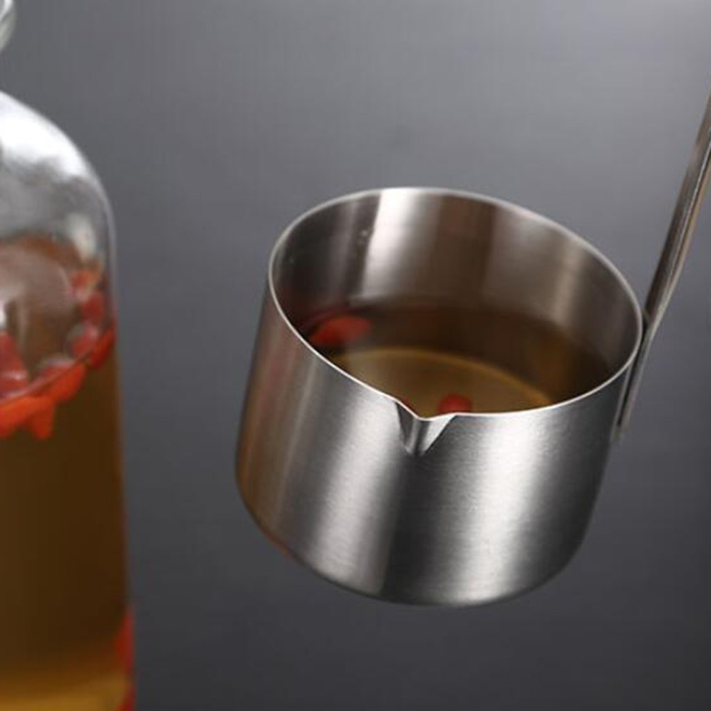 Flameer Stainless Steel Wine Dipper Spoon with Long Handle & Hook - 250ml Flat Bottom Sauce Ladle - Heat & Corrosion Resistant - Perfect for Wine Tasting, Bartending, Cooking & Kitchen Use