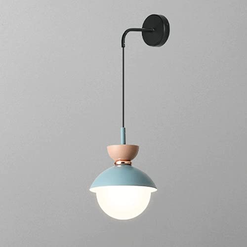 Modern Nordic Wall Sconce - Iron & Aluminum Bedside Lamp with 5 Color Options - Energy Efficient Indoor Lighting for Bedroom, Hallway & Living Room - Perfect for Reading, Ambient Decor & Nighttime Illumination