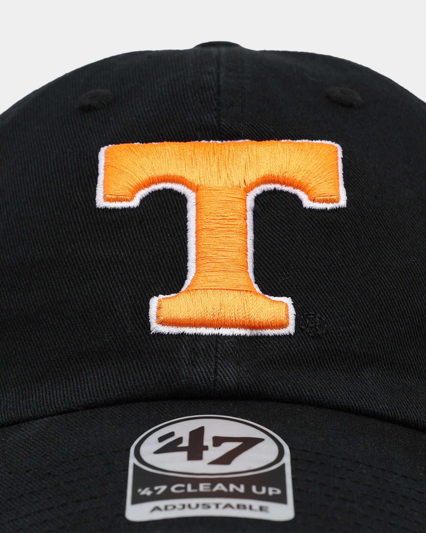 47 Brand Tennessee Volunteers '47 Clean Up Strapback Adjustable Hat - Black NCAA College Fan Cap for Men & Women - Perfect for Game Day, Tailgating & Casual Wear