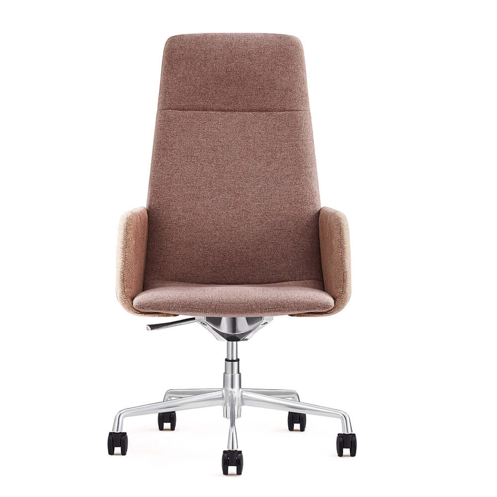 Minimalist Light Coffee Executive Office Chair with Swivel & Adjustable Height - Ergonomic Desk Chair for Home Office, Conference Room, and Workspace