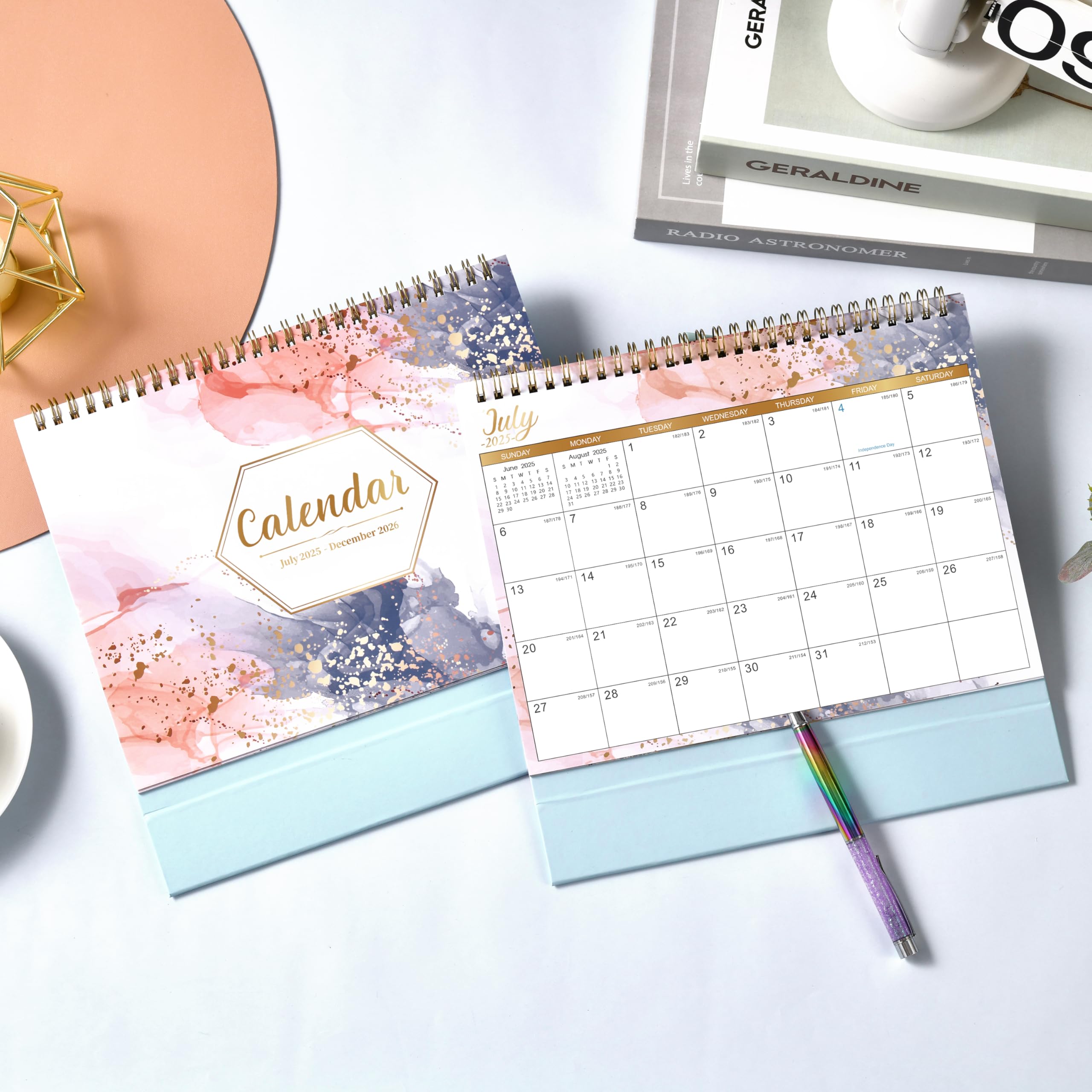 2025-2026 18-Month Desk Calendar | July 2025 - December 2026 | 9.8
