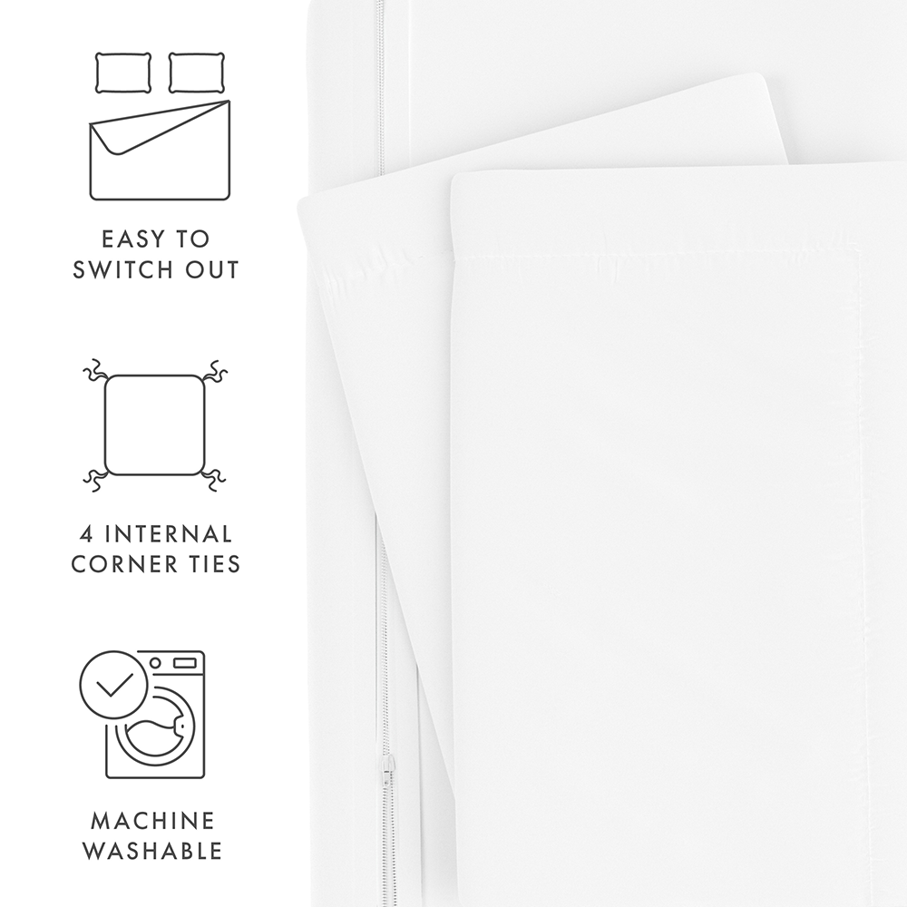 3 Piece Essential Duvet Cover Set - Soft & Breathable Bedding Set with Zipper Closure - Perfect for Master Bedroom, Guest Room & Dorm Room Decor
