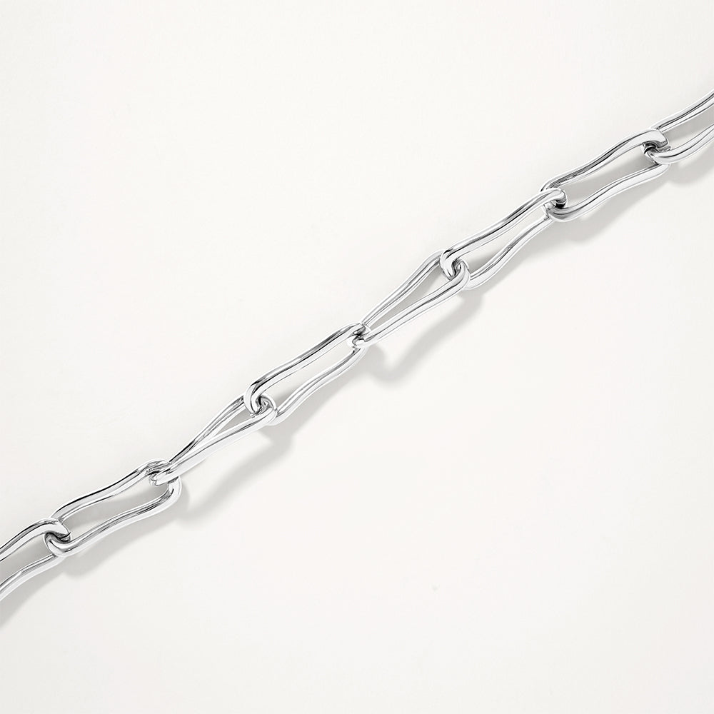 Elegant Pinched Paperclip Chain Necklace in Sterling Silver - Perfect for Everyday Wear, Layering & Gift Giving